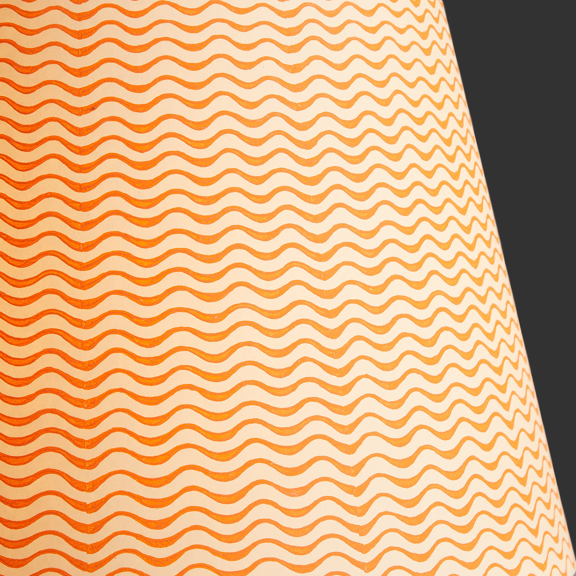 30cm empire shade in tangerine ripples hand painted card - Image 3