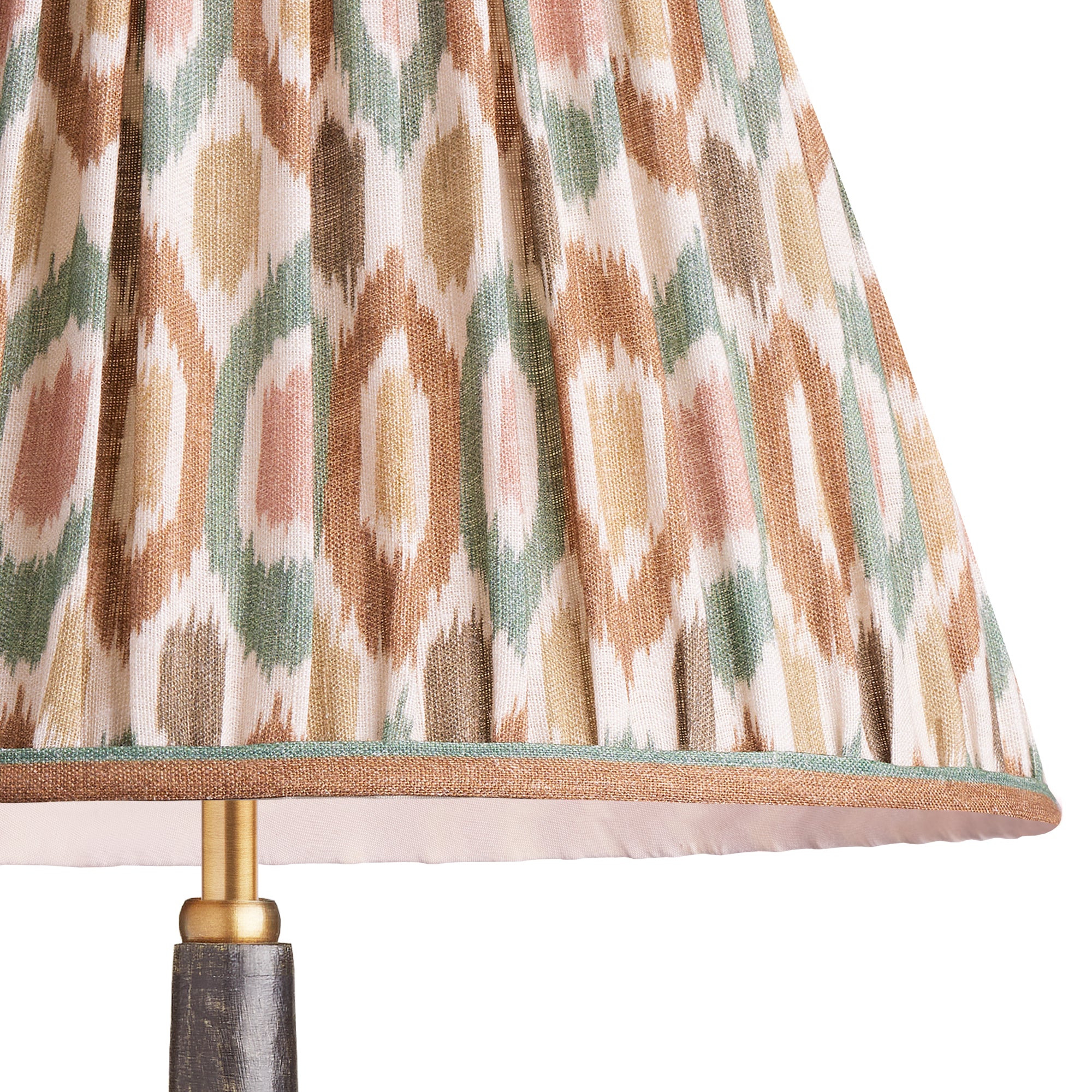 30cm empire shade in teal and brown Small Ikat Spot linen by GP & J Baker - Image 2