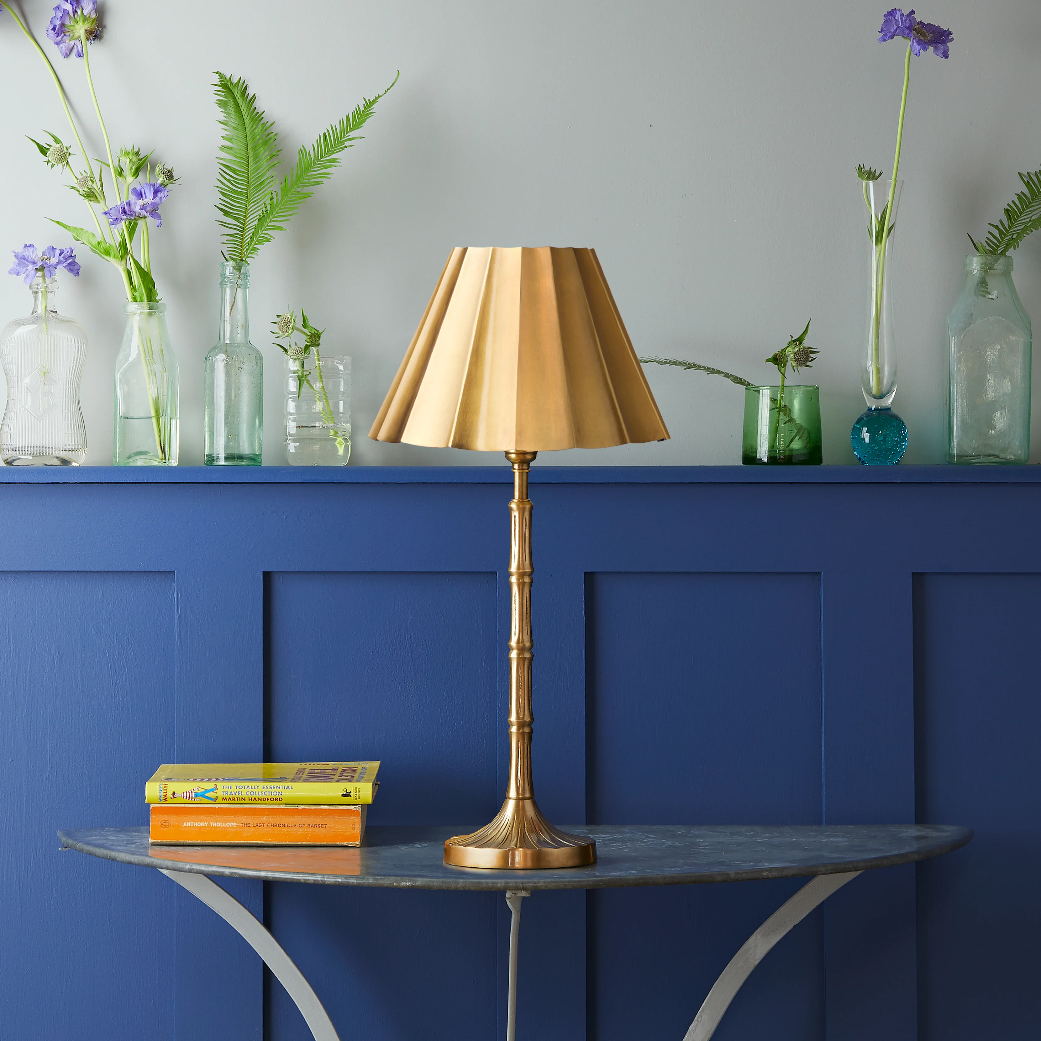 30cm straight empire Ruckle shade in brass - Image 5