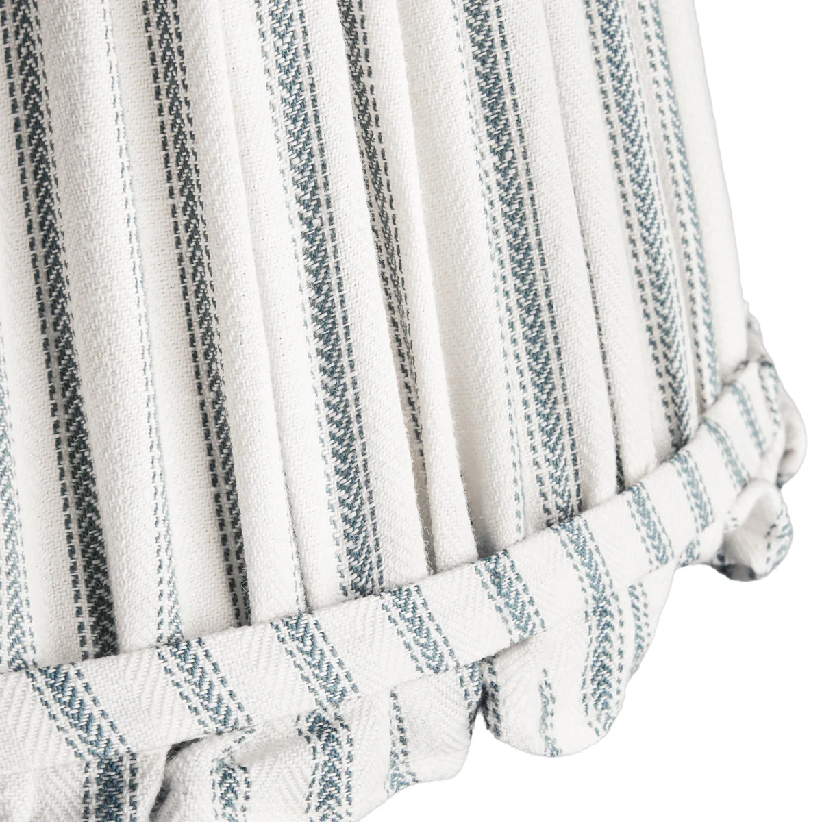 30cm straight empire bloomer shade in blue ticking linen - Image 4