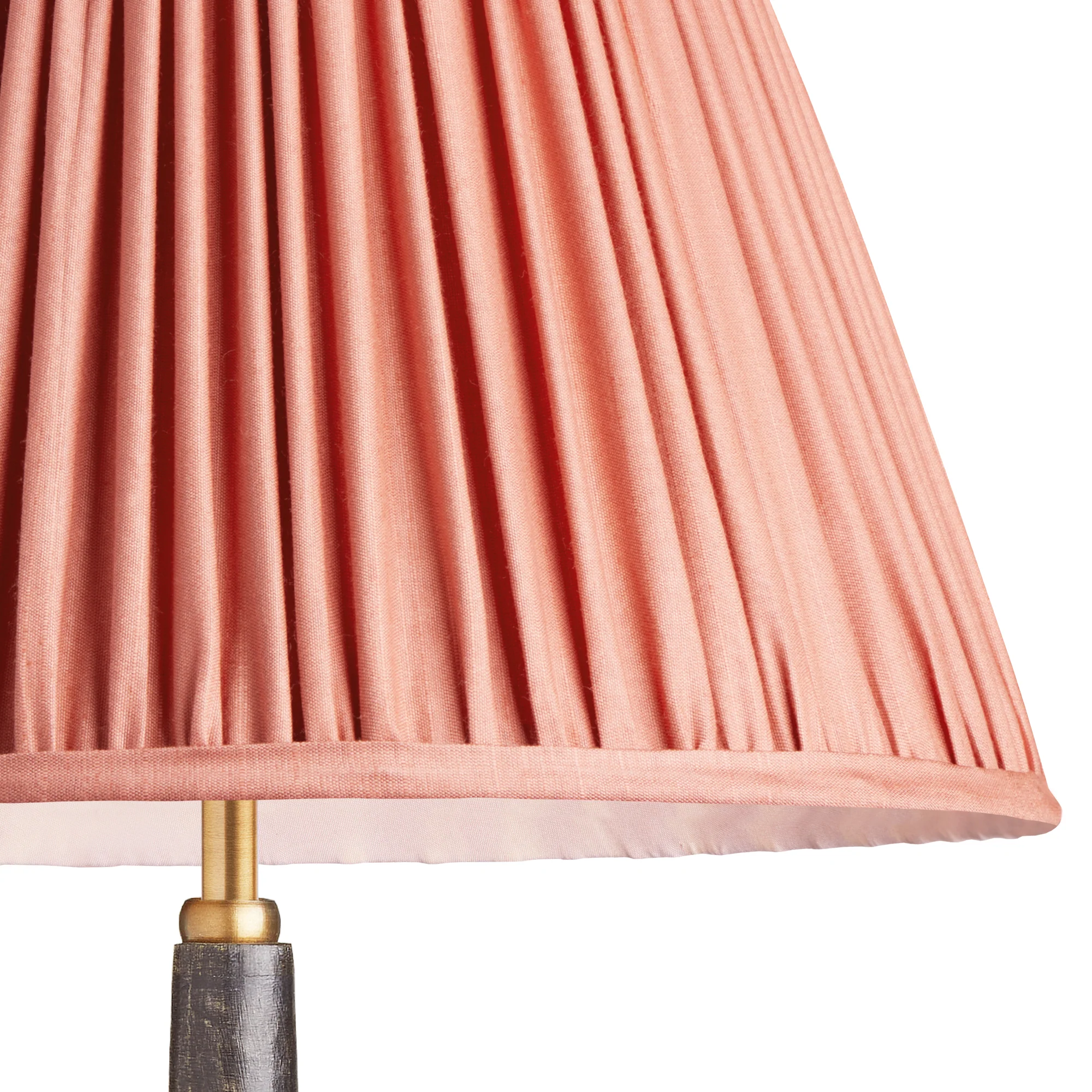 30cm straight empire gathered lampshade in coral silk - Image 2