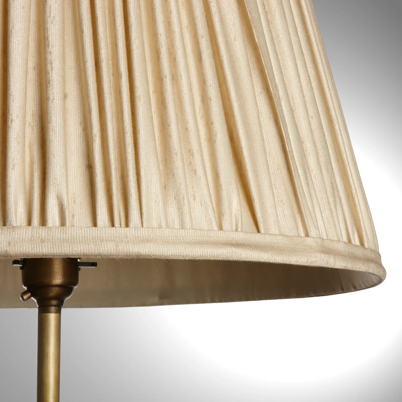 30cm straight empire gathered lampshade in sand silk - Image 2