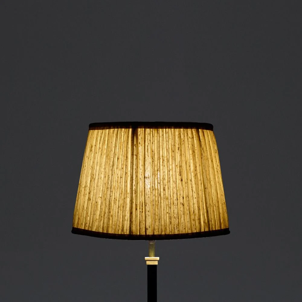 30cm straight empire gathered lampshade in sand silk - Image 4