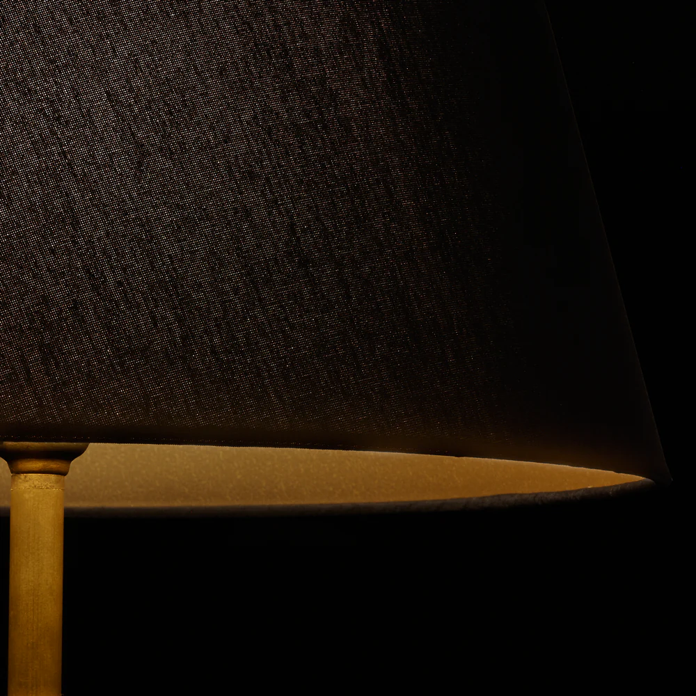 30cm straight empire lampshade in black silk with Glasgow gold interior - Image 3