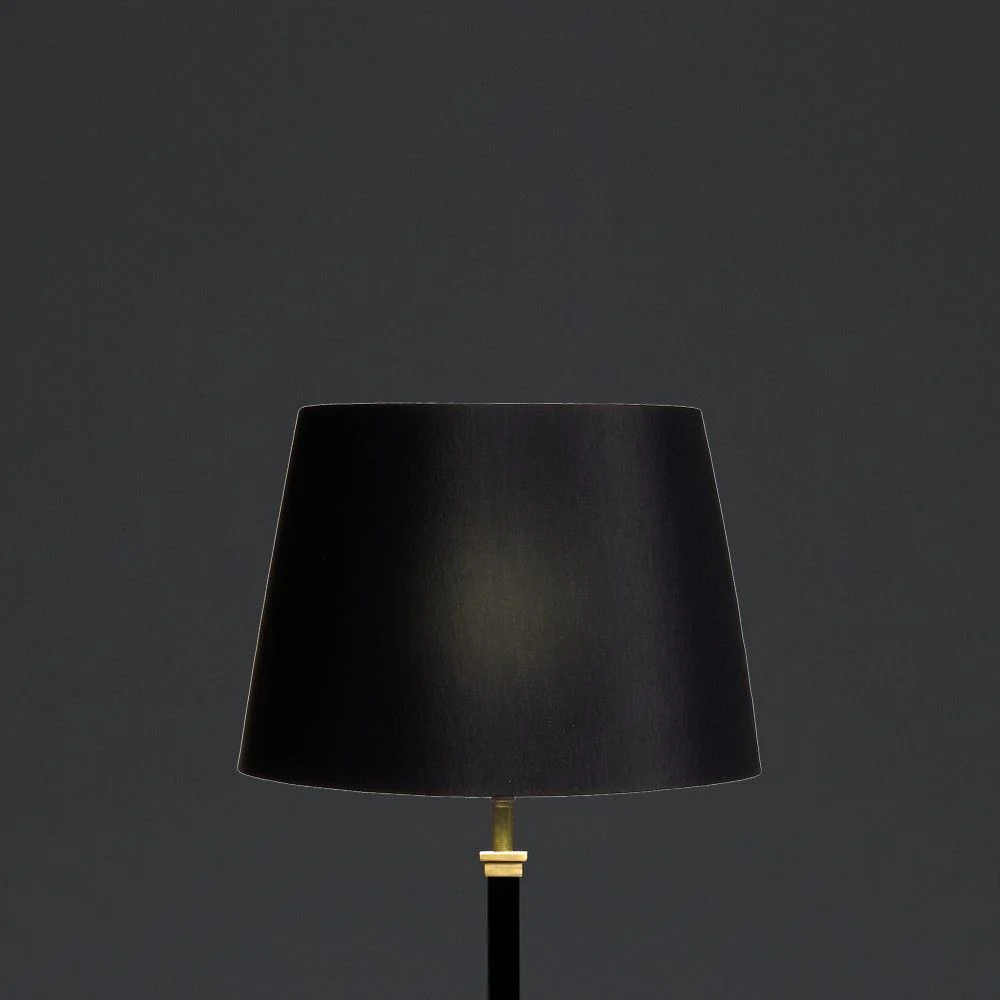 30cm straight empire lampshade in black silk with Glasgow gold interior - Image 5