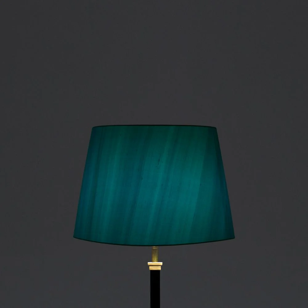 30cm straight empire lampshade in peacock dupion silk - Image 4