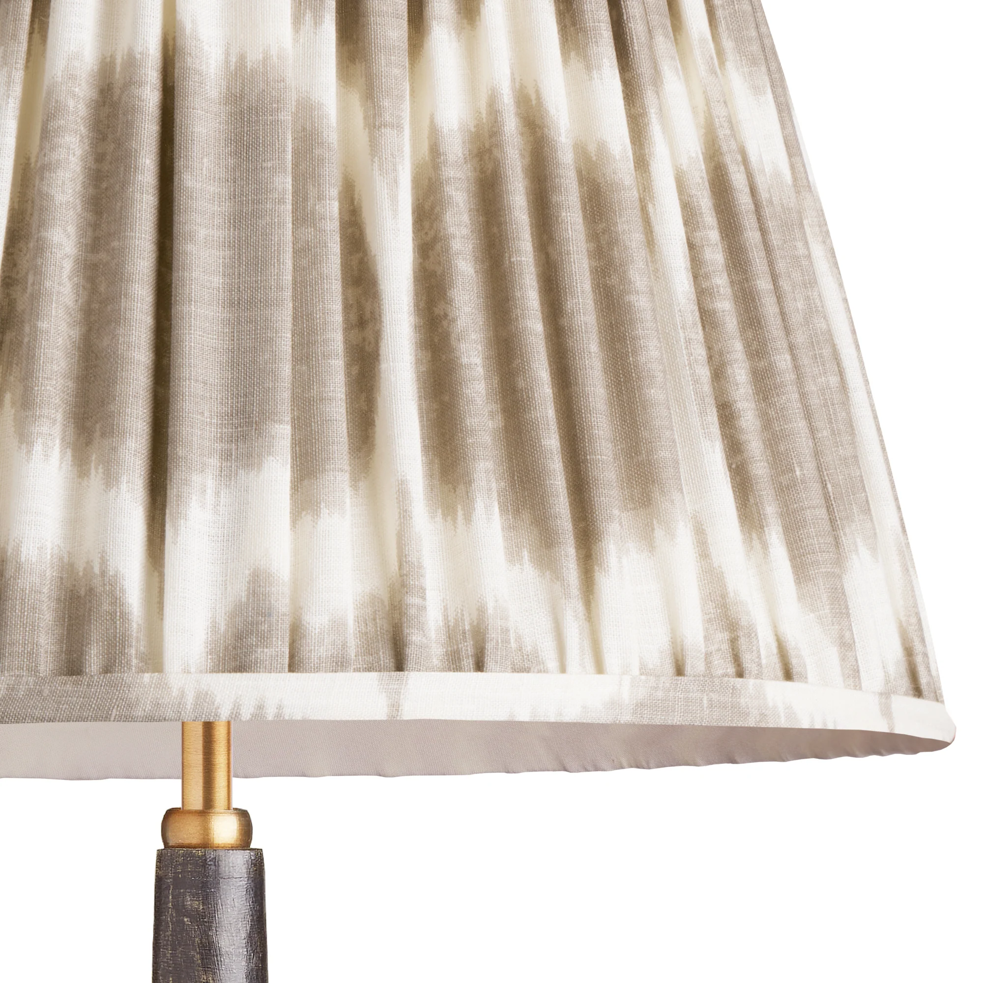 30cm straight empire printed linen ikat shade in grey Yoda - Image 4