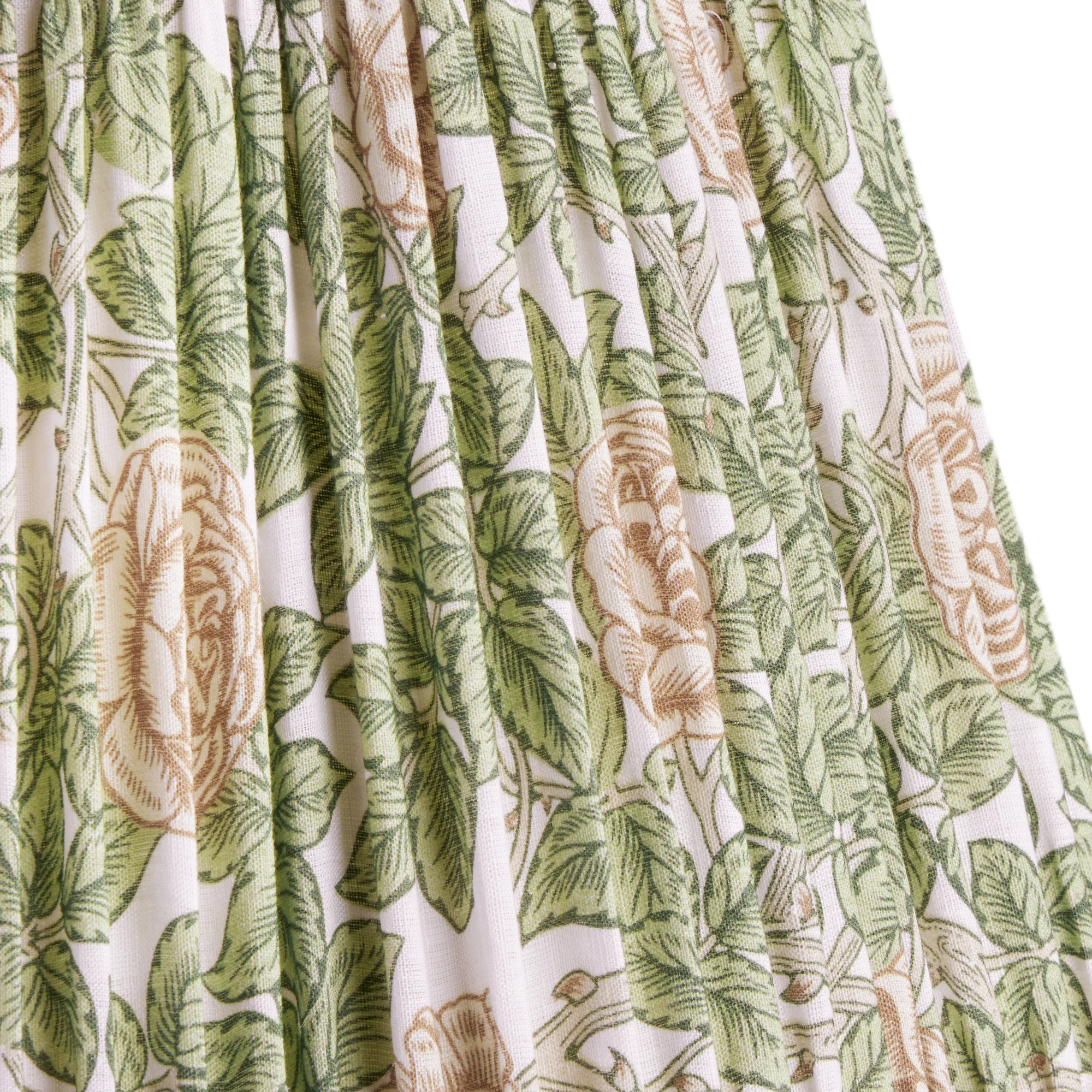 30cm scalloped straight empire shade in leafy arbour Rambling Rose linen by Morris & Co.