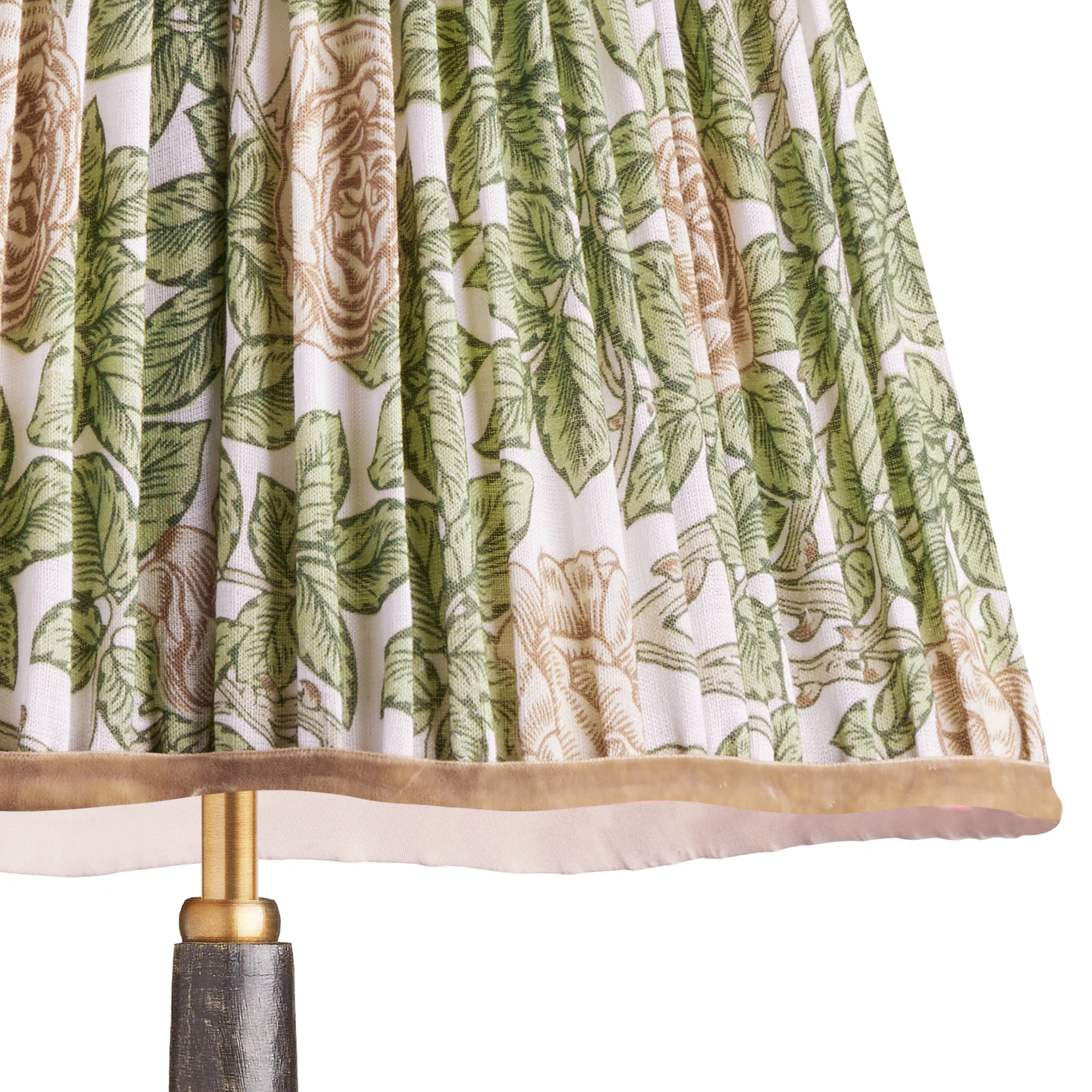 30cm scalloped straight empire shade in leafy arbour Rambling Rose linen by Morris & Co. - Image 2