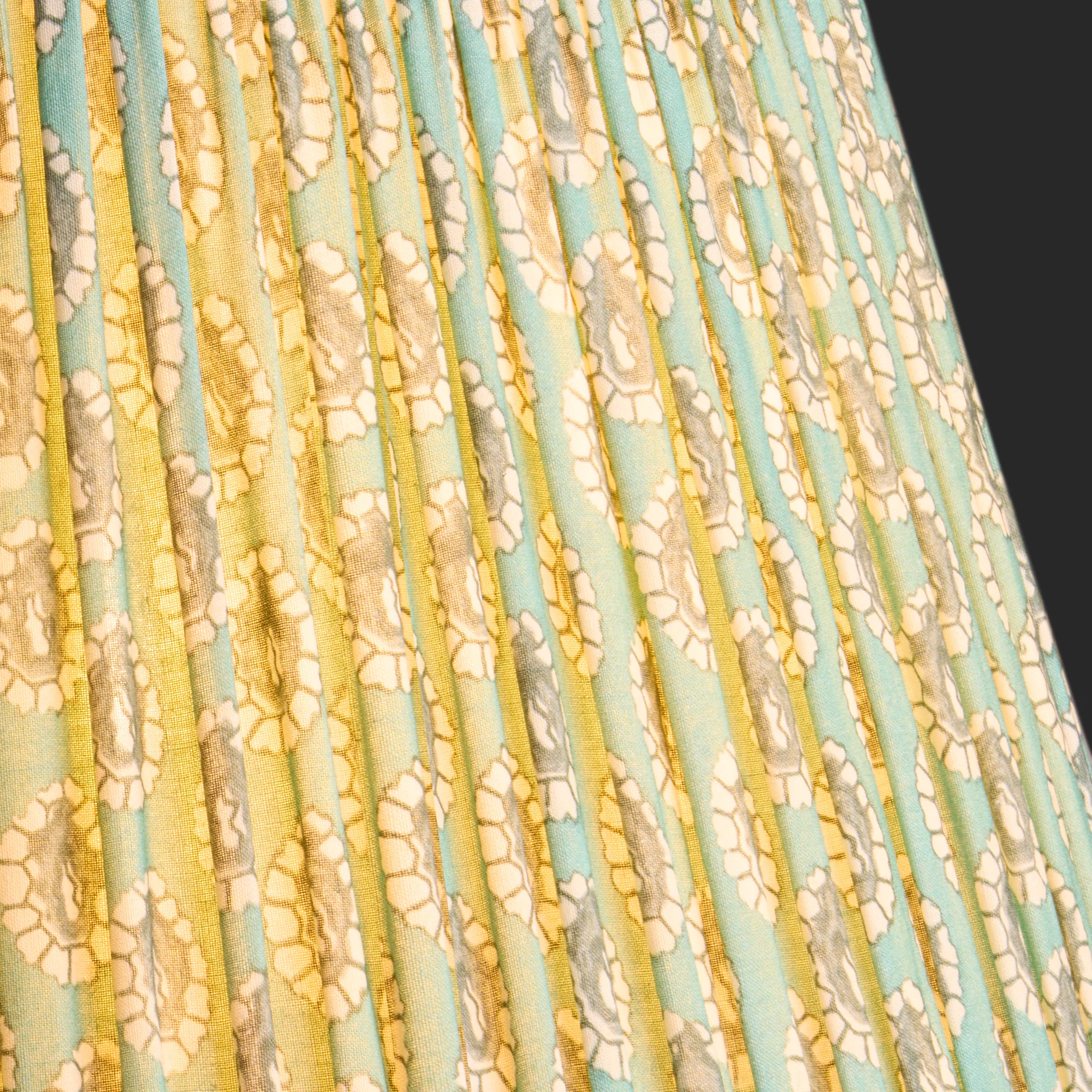30cm straight empire shade in aqua block printed Dotty gathered cotton by GP & J Baker - Image 3