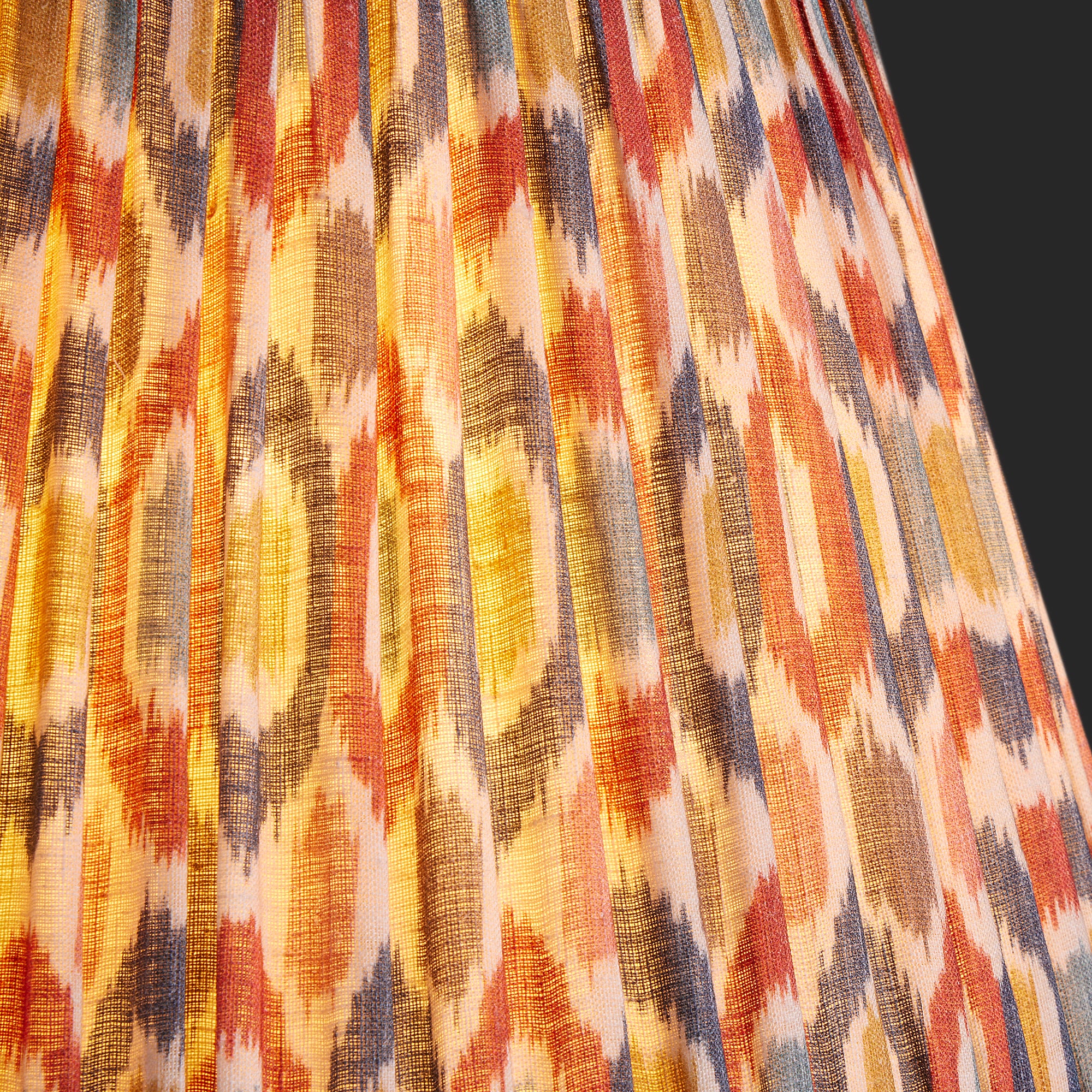30cm straight empire shade in blue and red Small Ikat Spot linen by GP & J Baker - Image 3