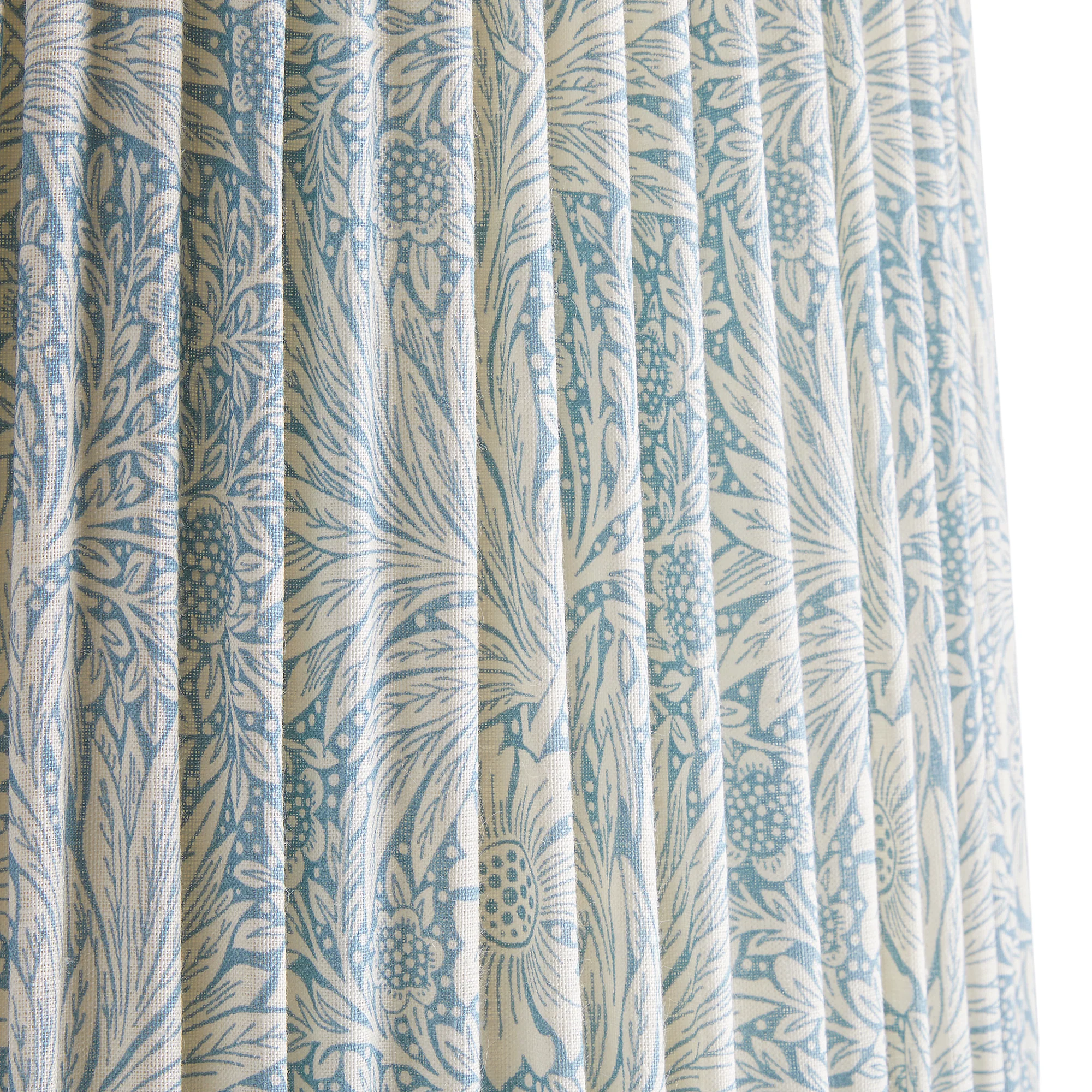 30cm straight empire shade in China blue Marigold linen by Morris & Co.