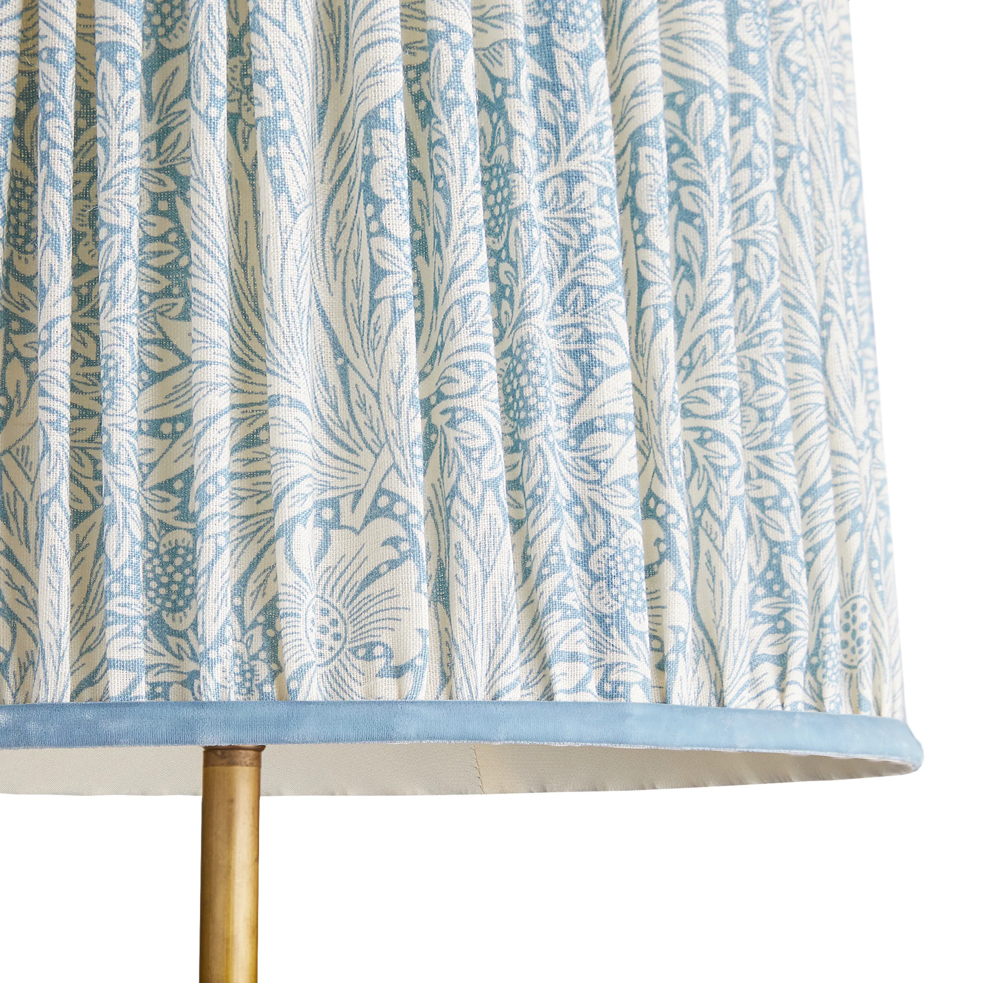 30cm straight empire shade in China blue Marigold linen by Morris & Co. - Image 2