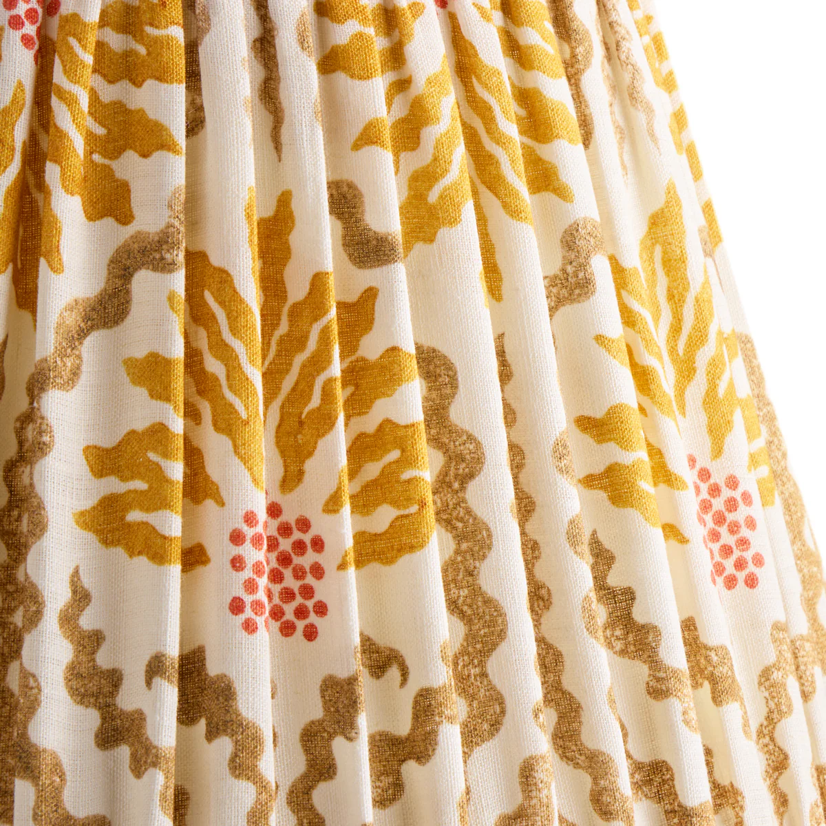 30cm Straight empire shade in citrine 'palmette' linen by Ellen Merchant