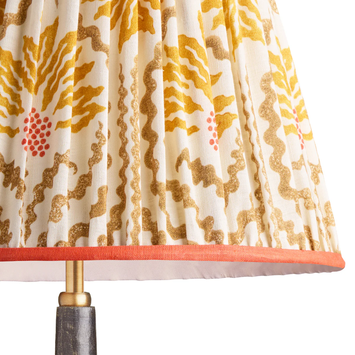 30cm Straight empire shade in citrine 'palmette' linen by Ellen Merchant - Image 2