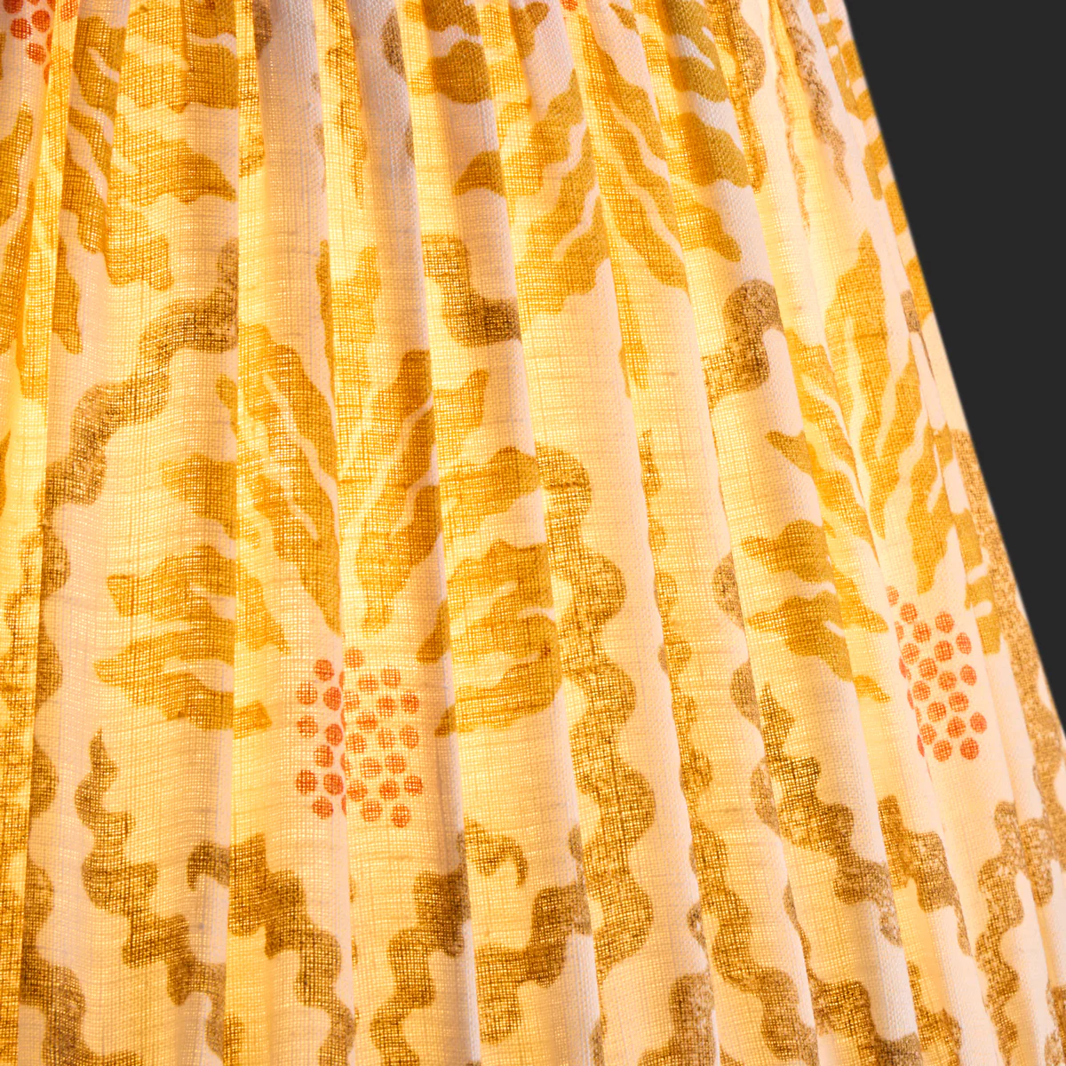 30cm Straight empire shade in citrine 'palmette' linen by Ellen Merchant - Image 5