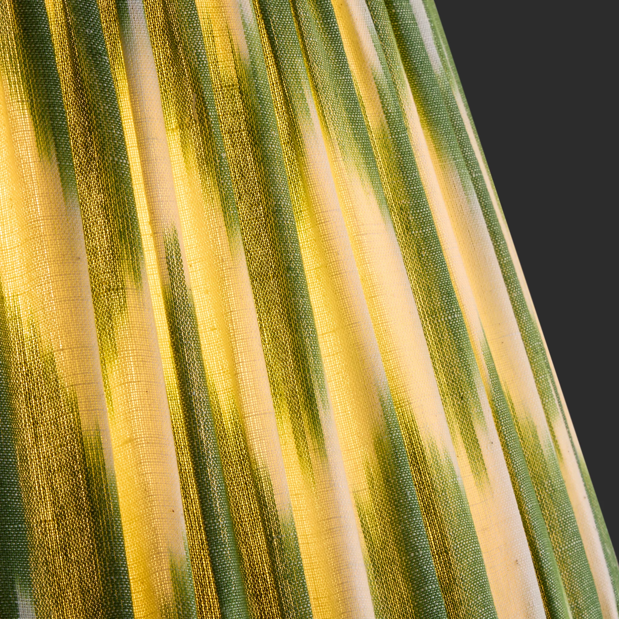 30cm straight empire shade in green zig zag ikat woven linen - Image 3