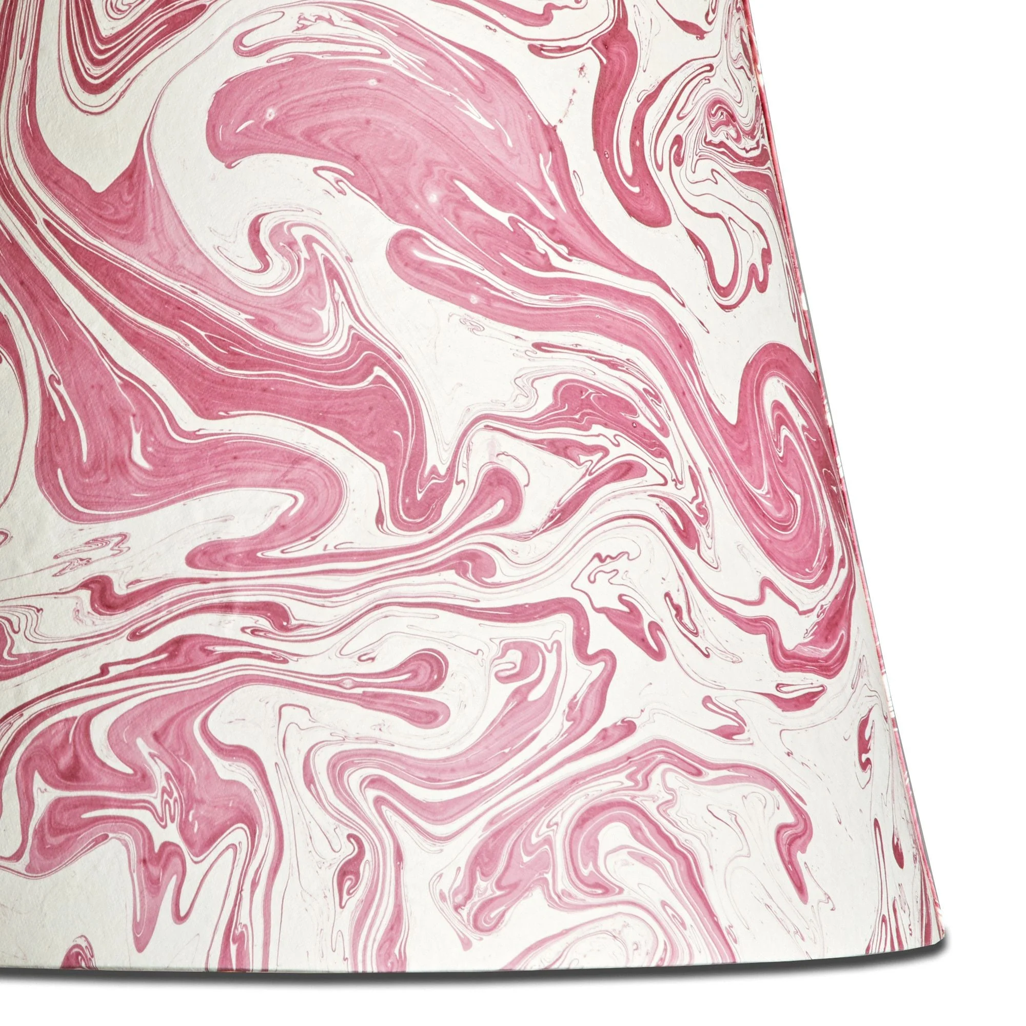 30cm straight empire shade in hand made marbled paper in red tanaro - Image 3