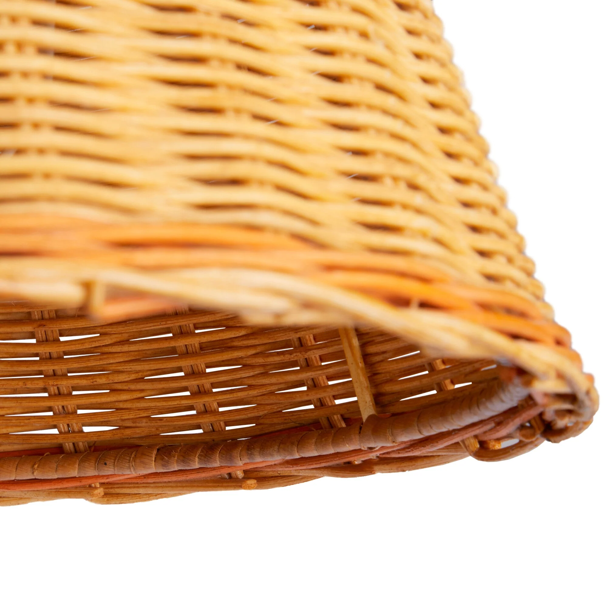 30cm straight empire shade in natural rattan with orange stripe - Image 3