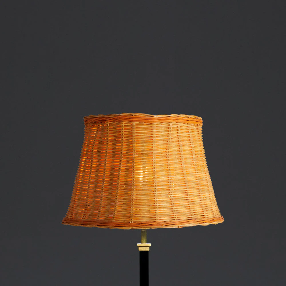 30cm straight empire shade in natural rattan with orange stripe - Image 4