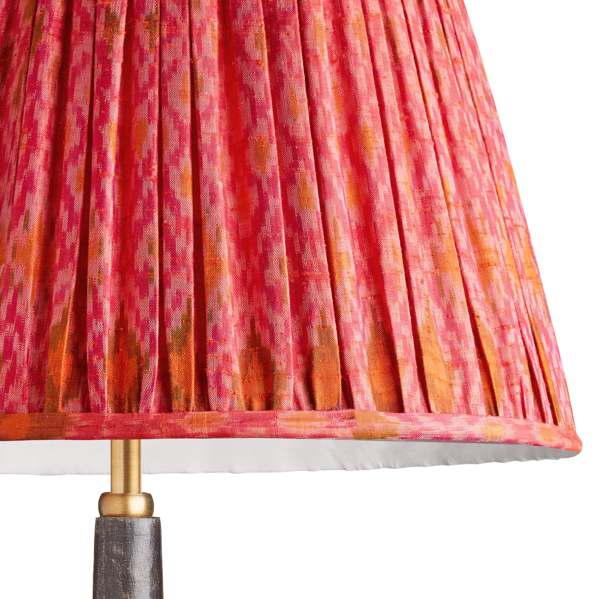 30cm straight empire shade in orange and raspberry slub silk - Image 2