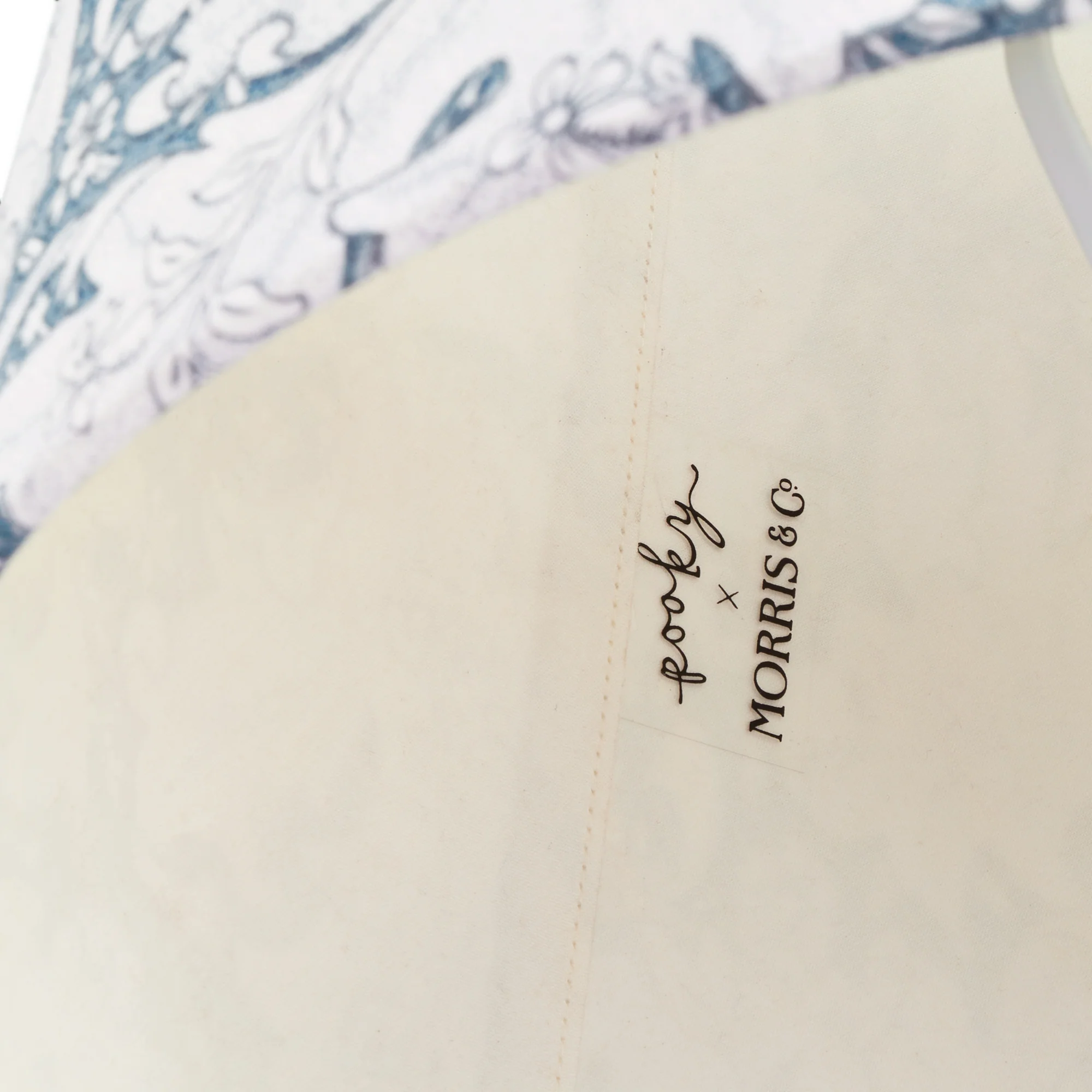 30cm straight empire shade in slate blue Wallflower printed cotton by Morris & Co. - Image 4