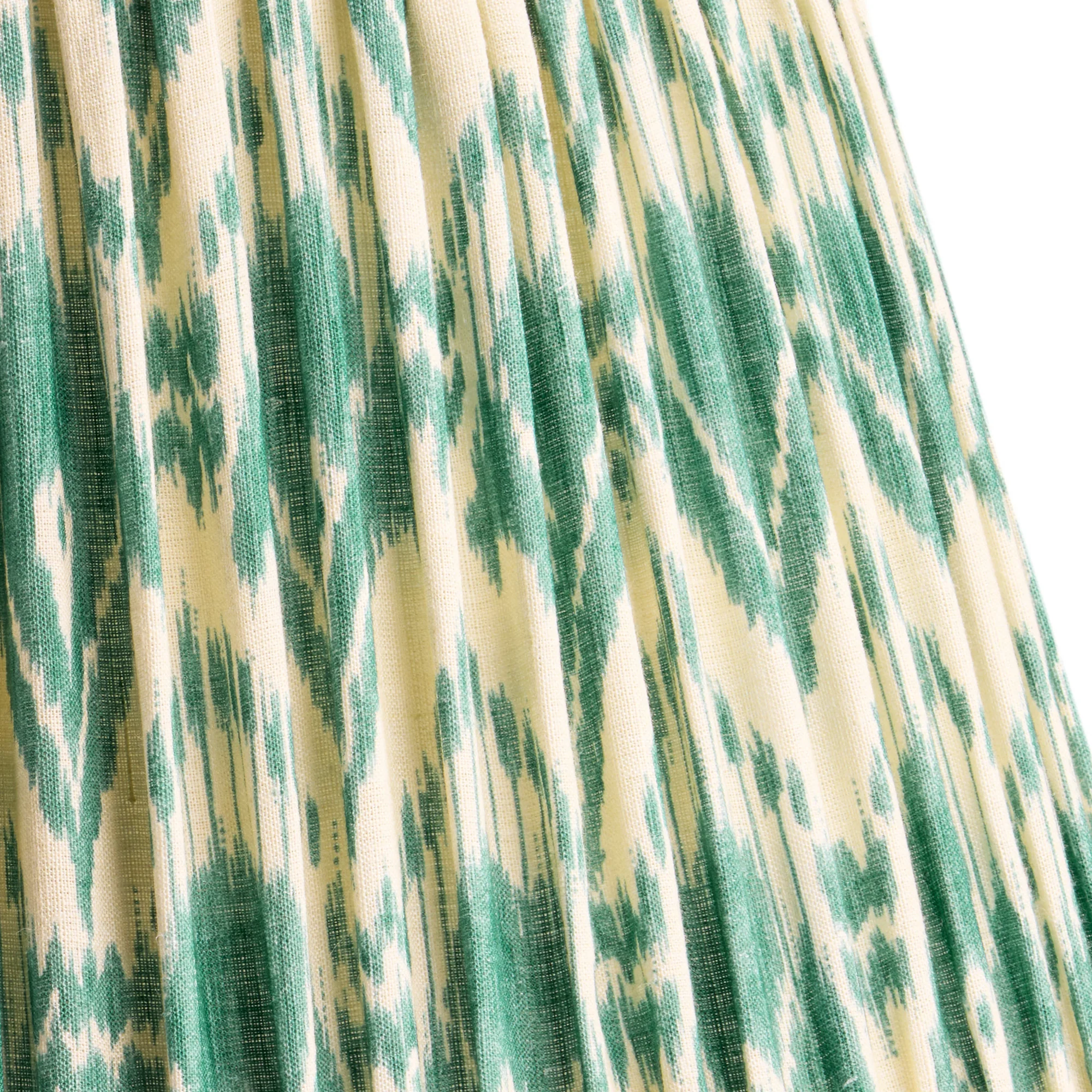 30cm straight empire shade in teal Zaraband gathered linen by GP & J Baker