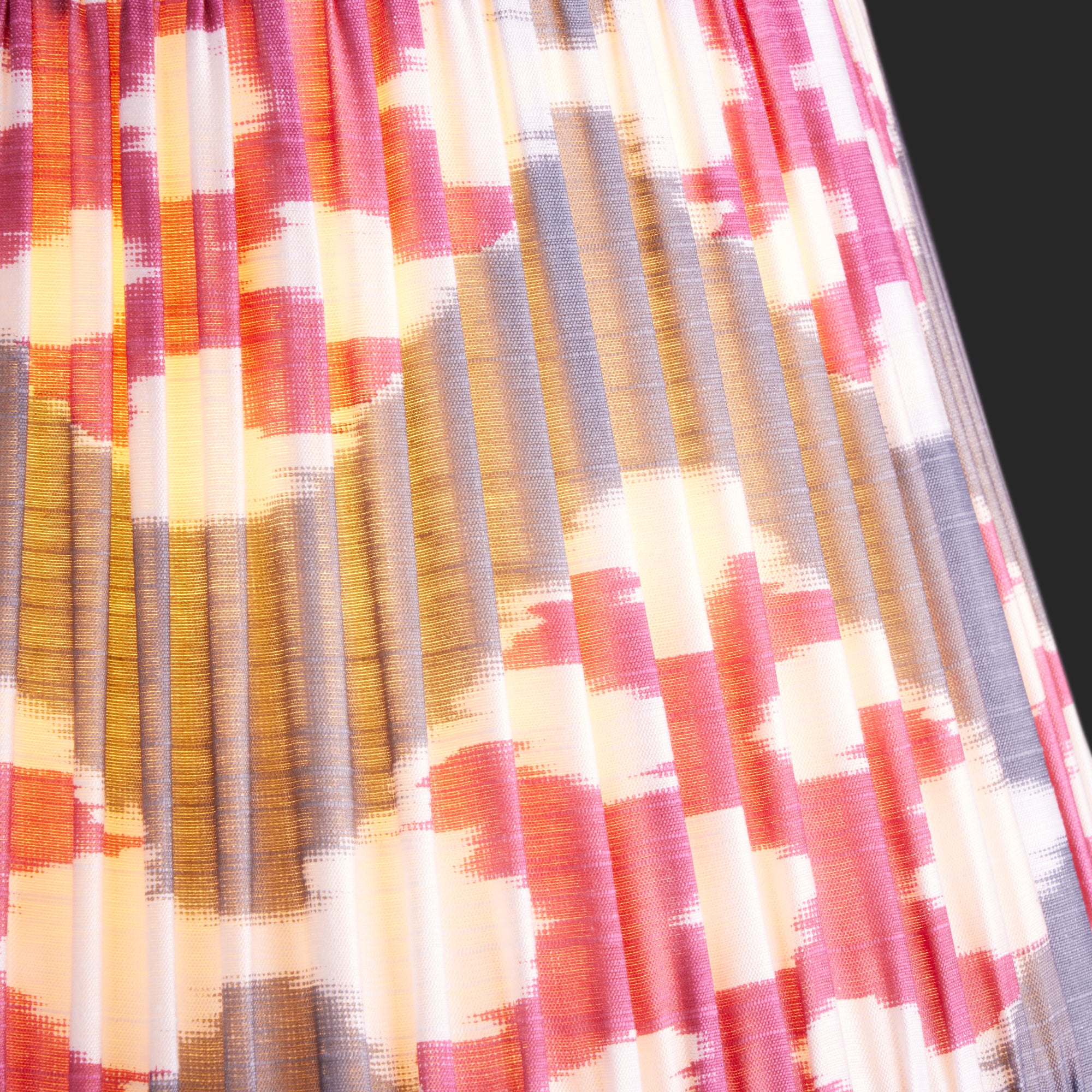 30cm straight empire silk ikat shade in pink and pewter Darjee - Image 3