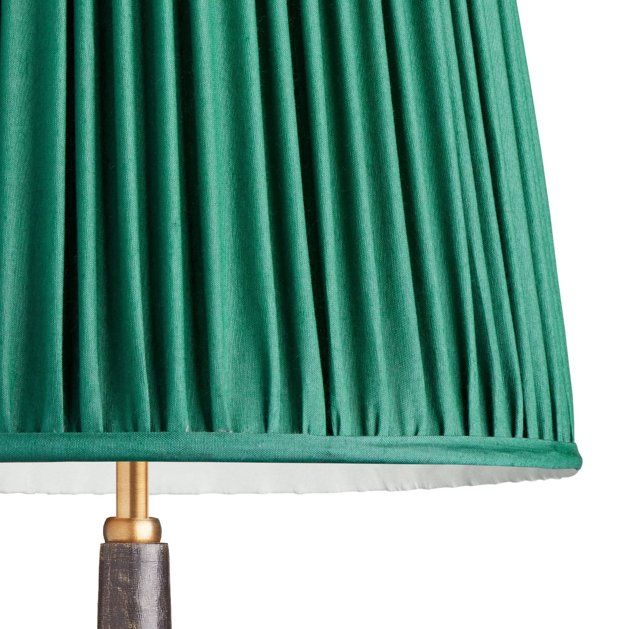 30cm tall tapered gathered lampshade in jade taj silk - Image 2