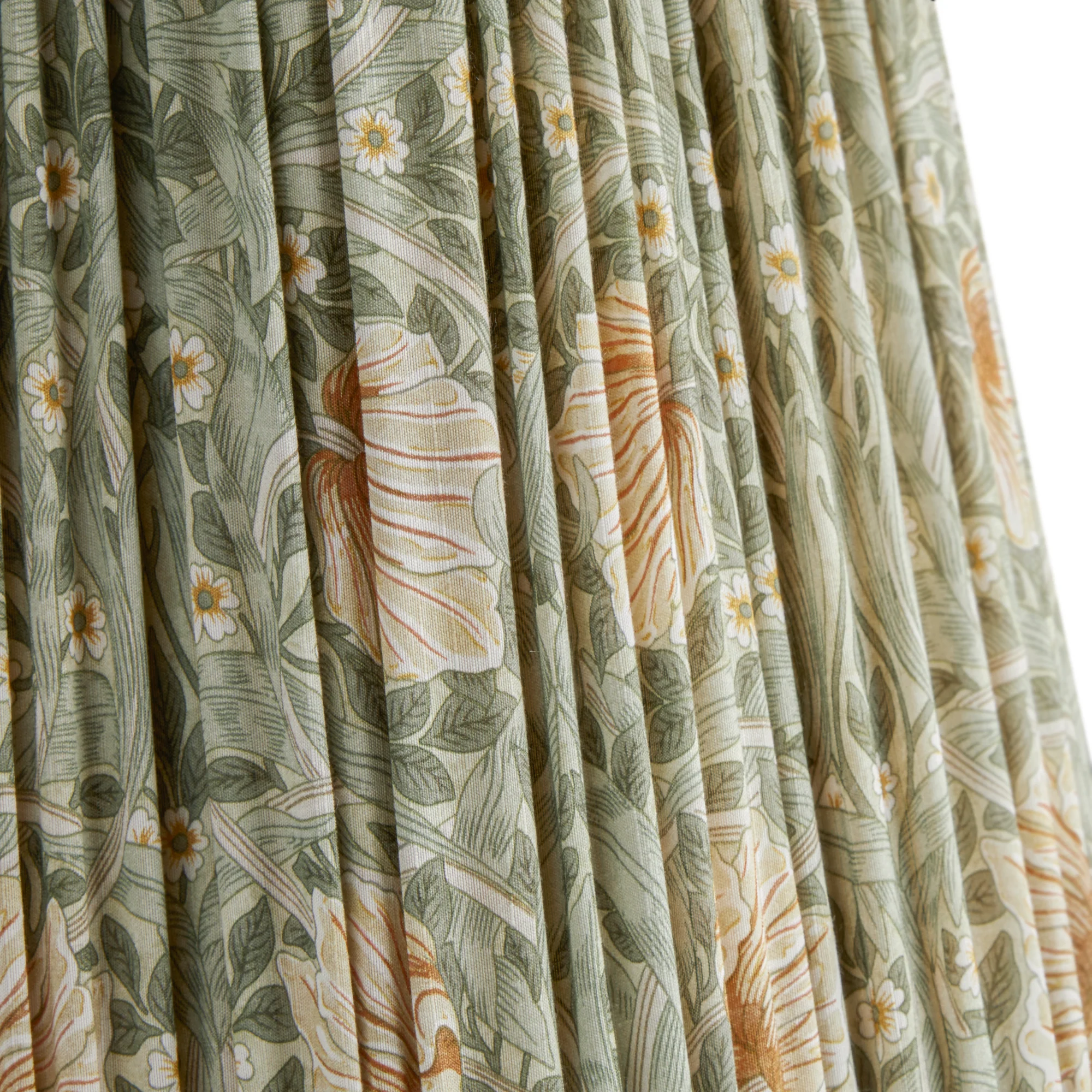 35cm scalloped straight empire shade in bay leaf & manilla silk Pimpernel by Morris & Co.