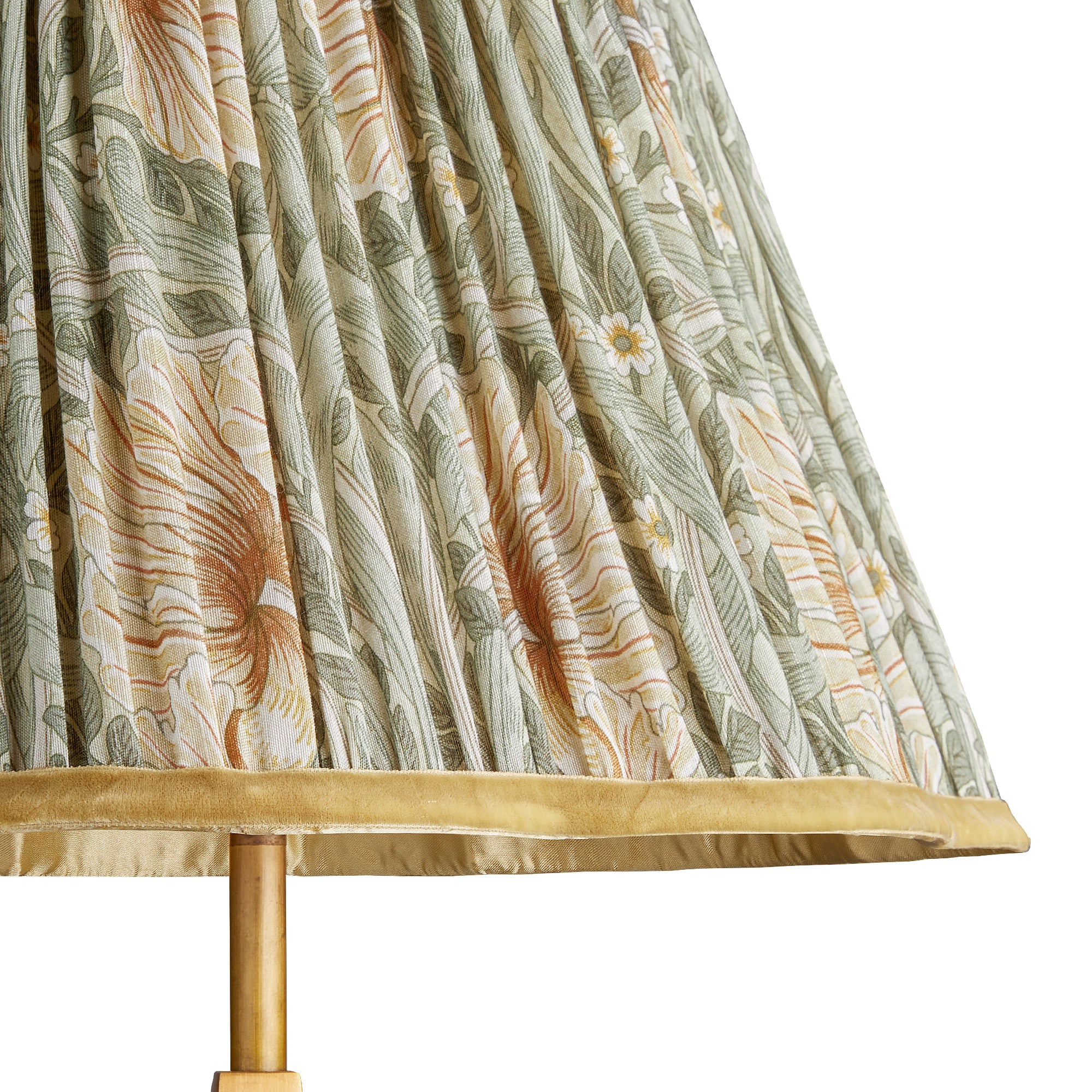 35cm scalloped straight empire shade in bay leaf & manilla silk Pimpernel by Morris & Co. - Image 2