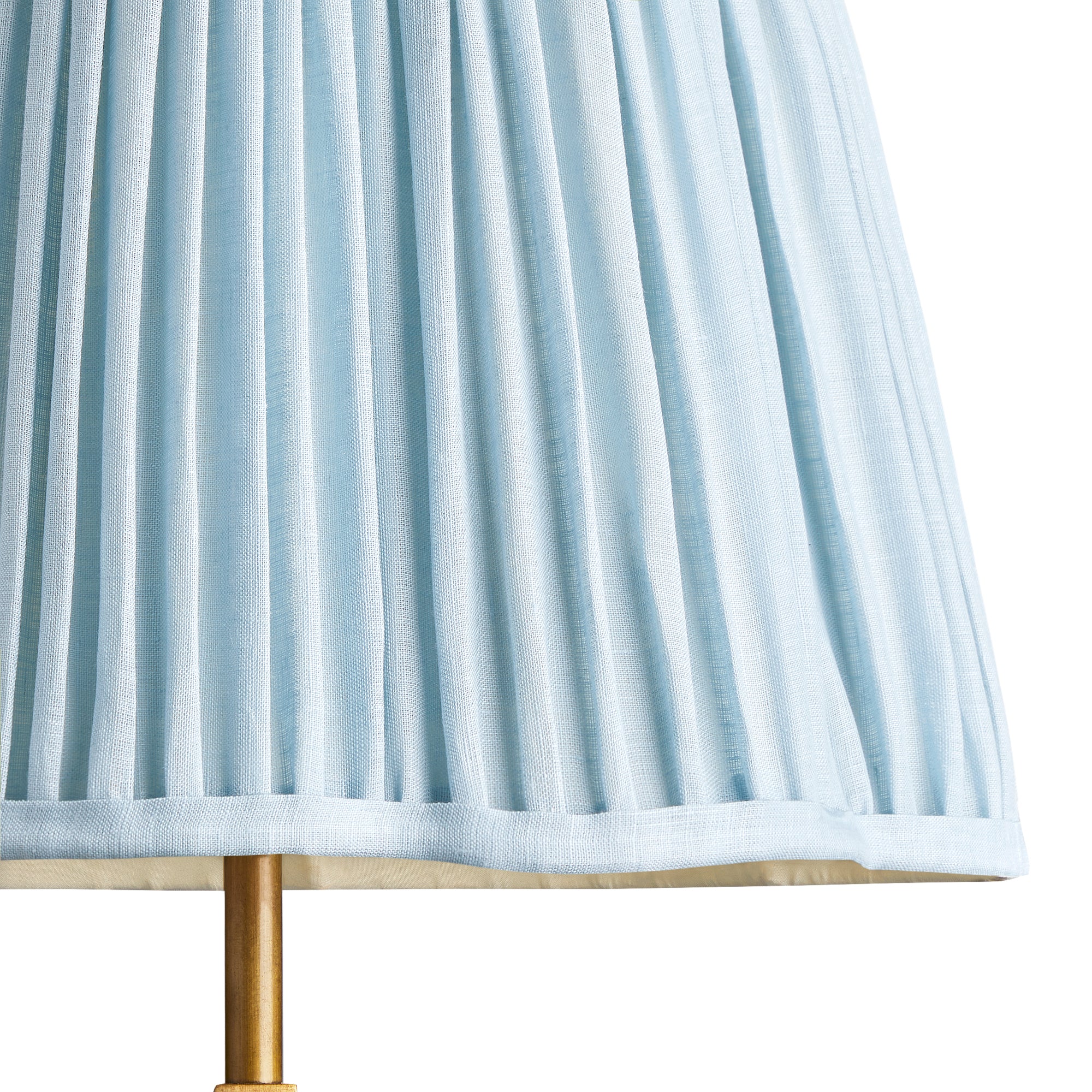 35cm scalloped tall tapered shade in blue sky linen - Image 2