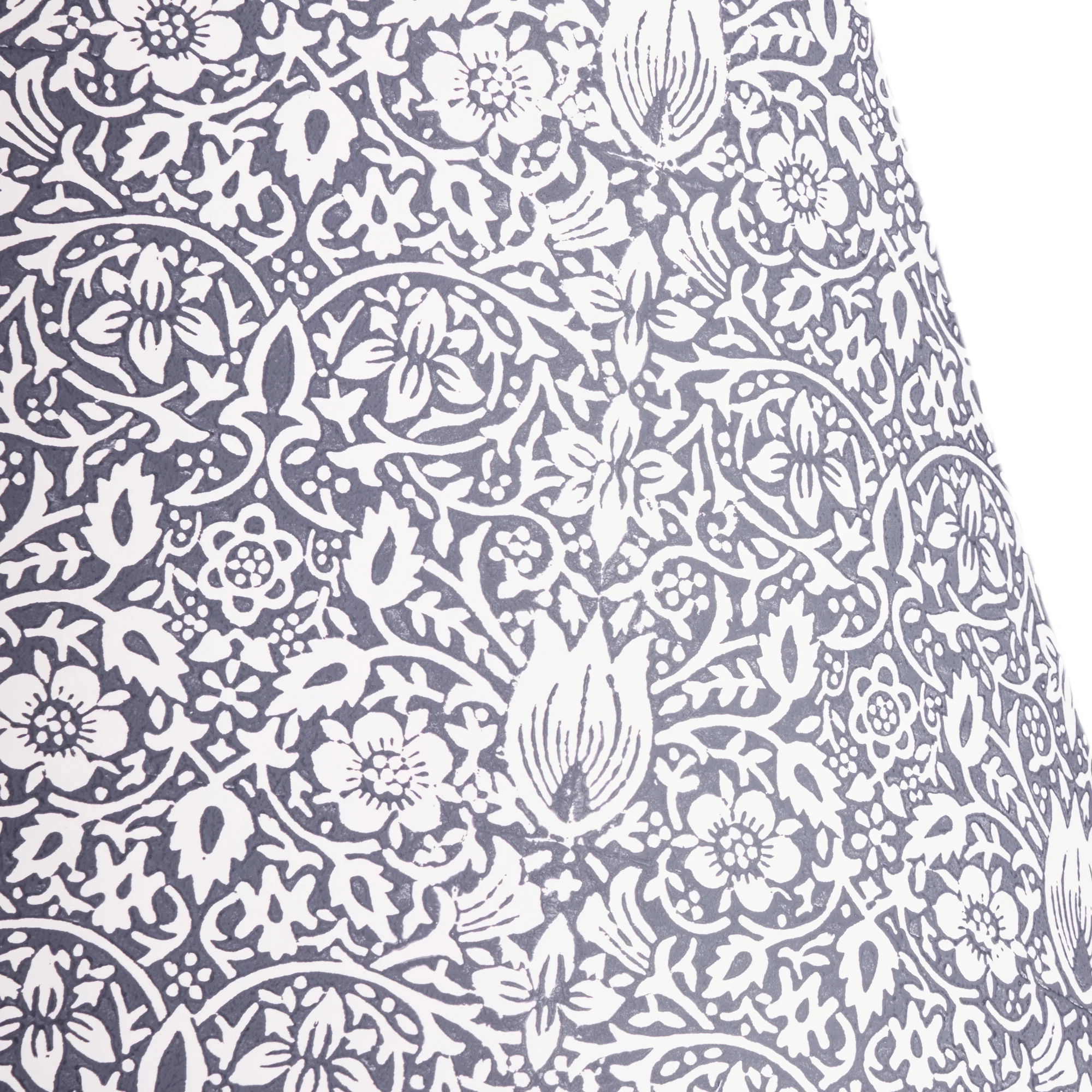 35cm straight empire shade in inky fingers Borage block printed card by Morris & Co.