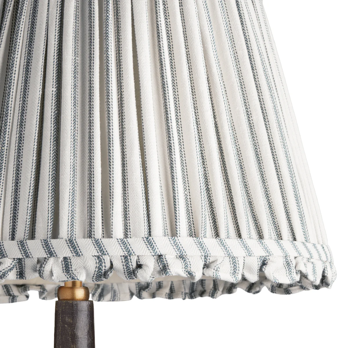 35cm straight empire bloomer shade in blue ticking linen - Image 2