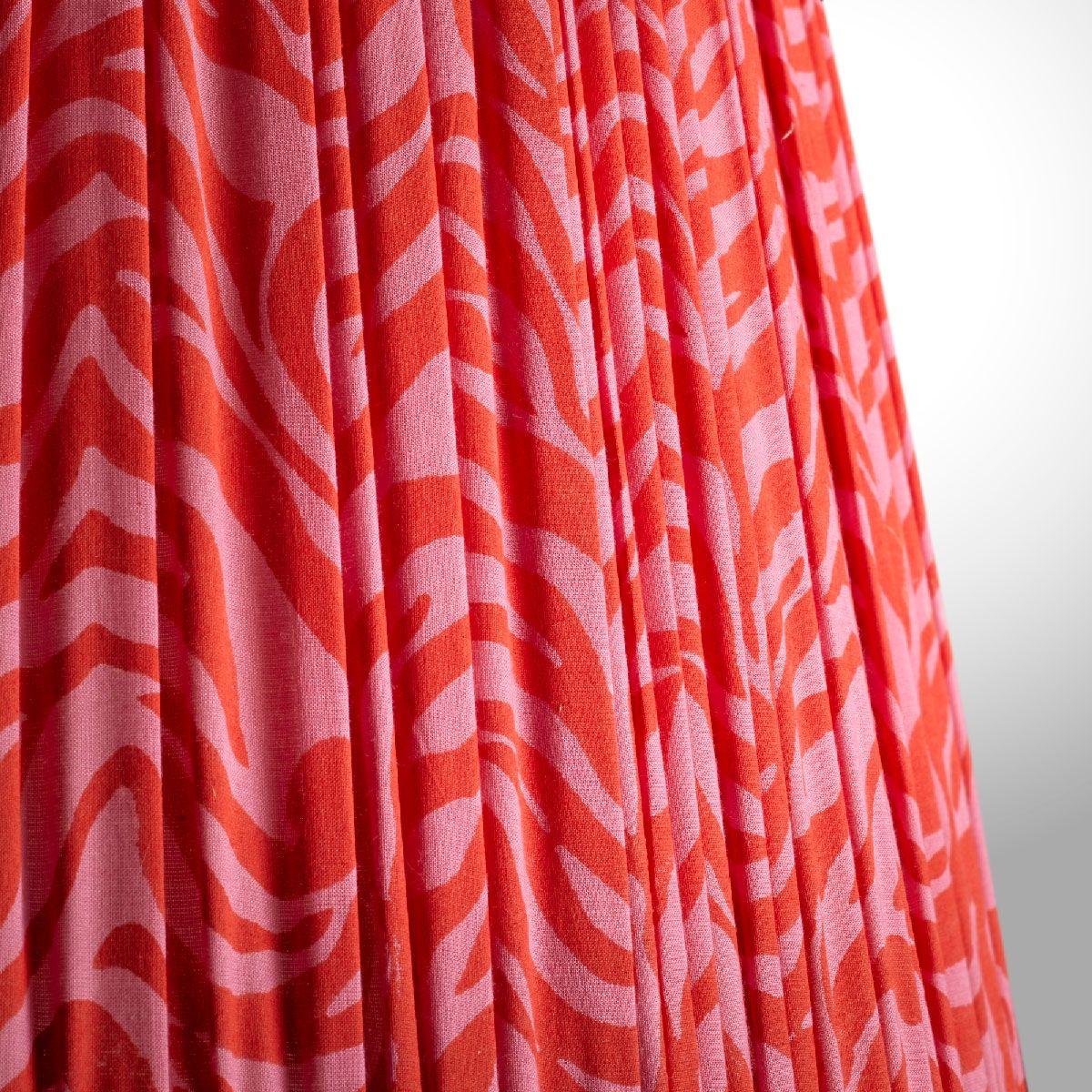 35cm straight empire gathered lampshade in angel block printed cotton - Image 2