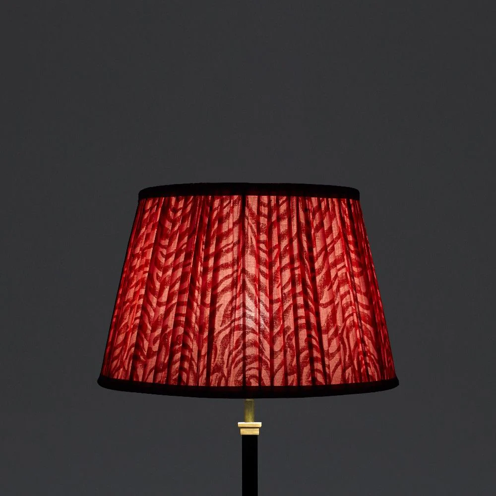 35cm straight empire gathered lampshade in angel block printed cotton - Image 3