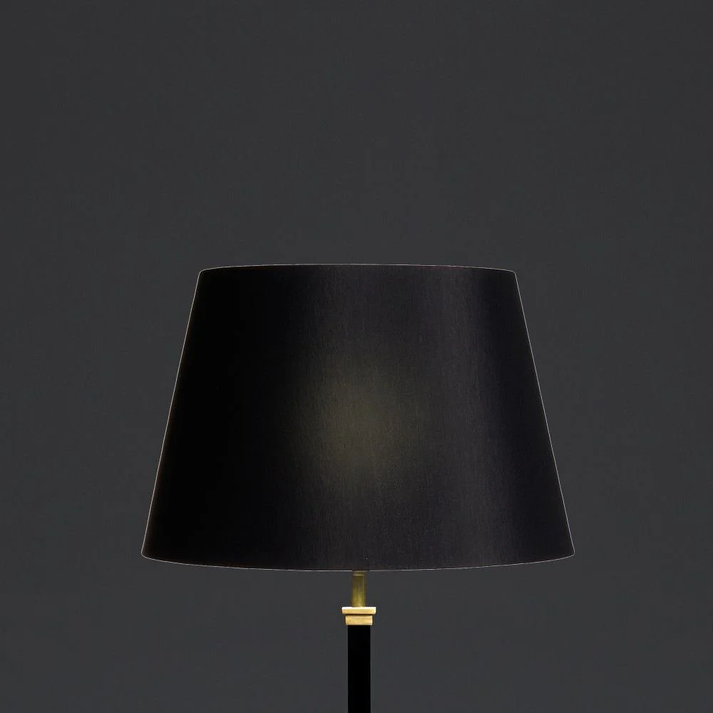35cm straight empire lampshade in black silk with Glasgow gold interior - Image 5