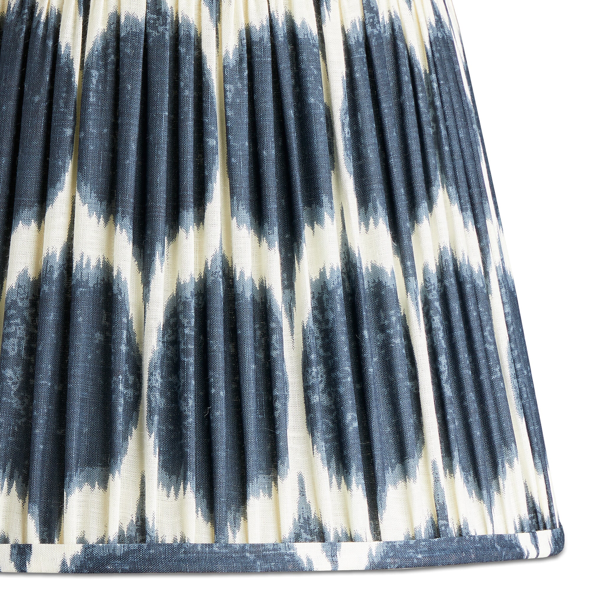 35cm straight empire printed linen ikat shade in navy Yoda - Image 3