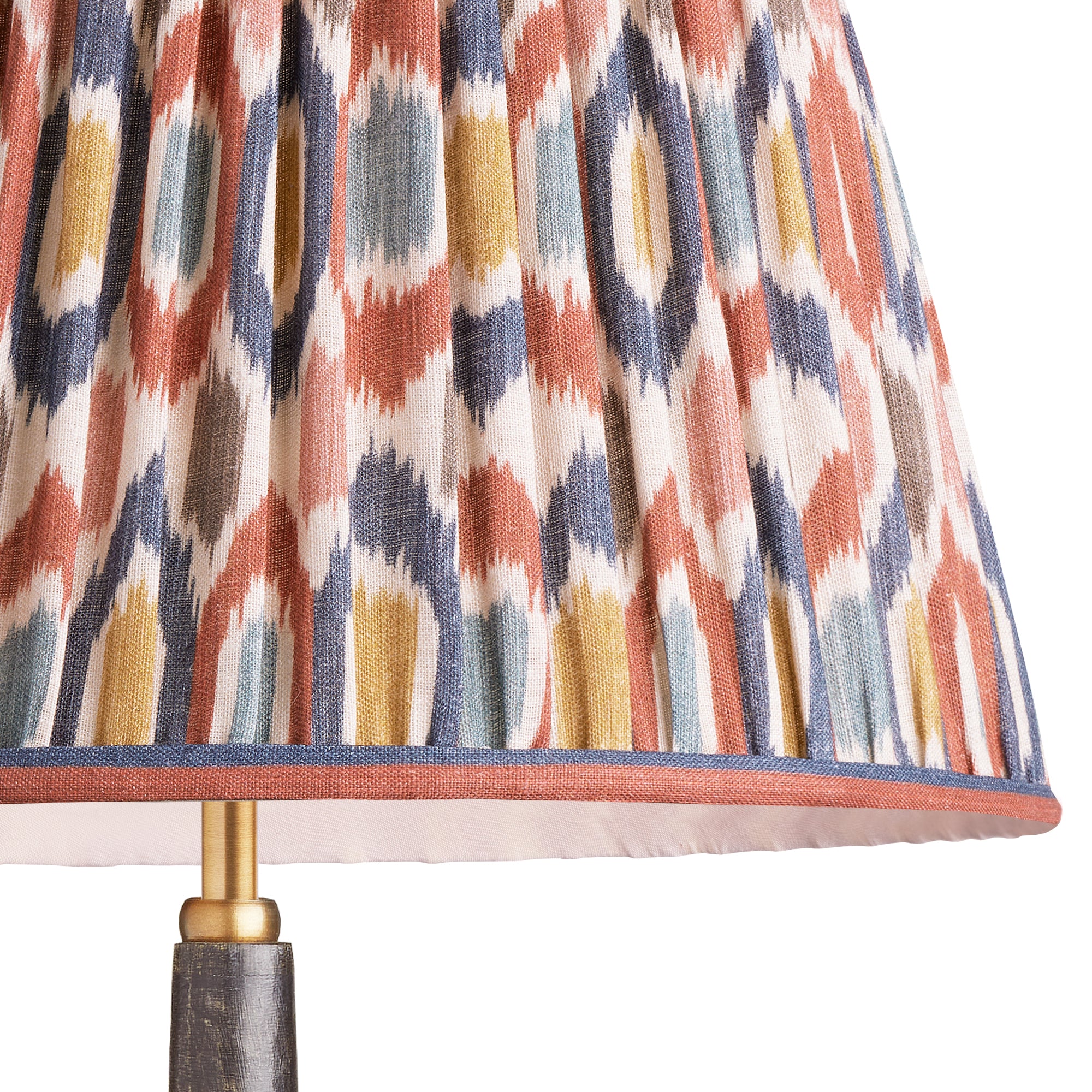 35cm straight empire shade in blue and red Small Ikat Spot linen by GP & J Baker - Image 2