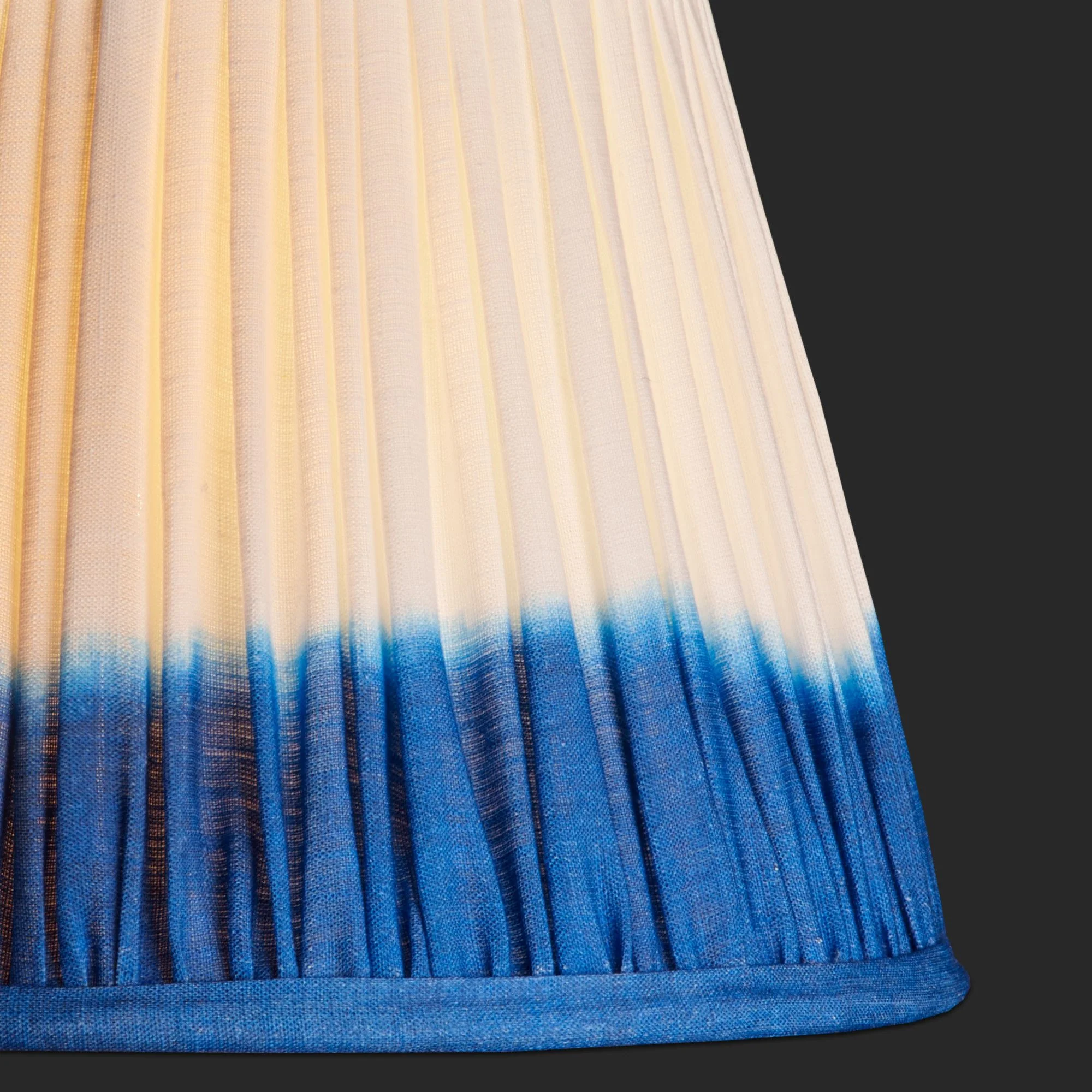 35cm straight empire shade in blue shibori linen - Image 3