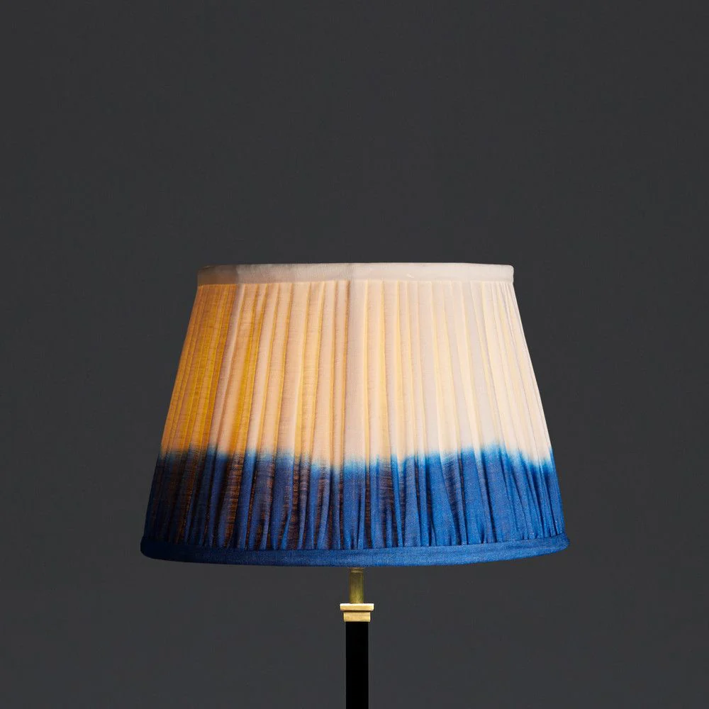 35cm straight empire shade in blue shibori linen - Image 4