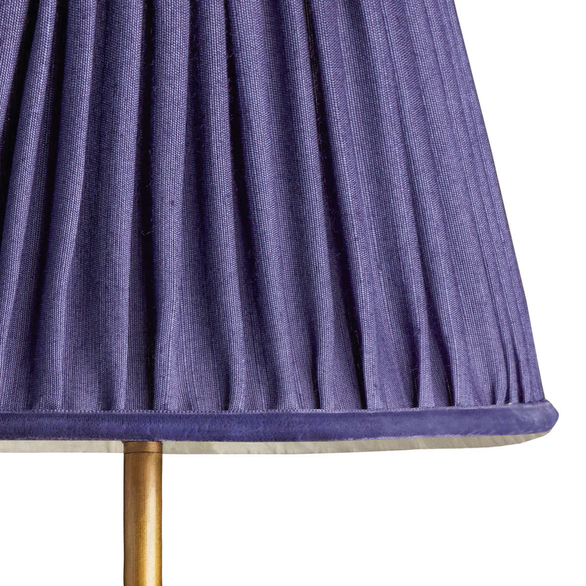 35cm straight empire shade in Cobalt silk with velvet tape - Image 2