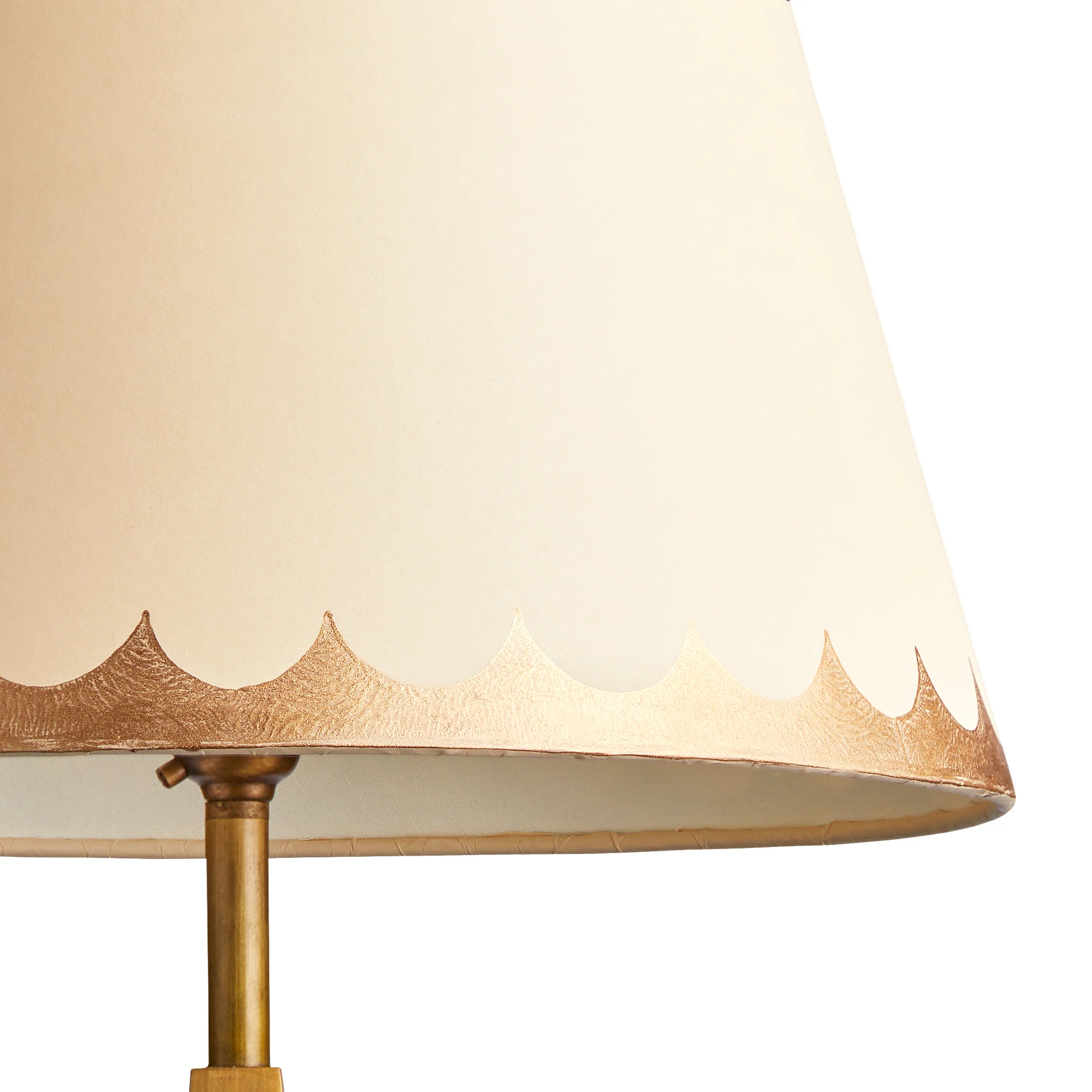 35cm straight empire shade in gold scallops hand painted card - Image 2