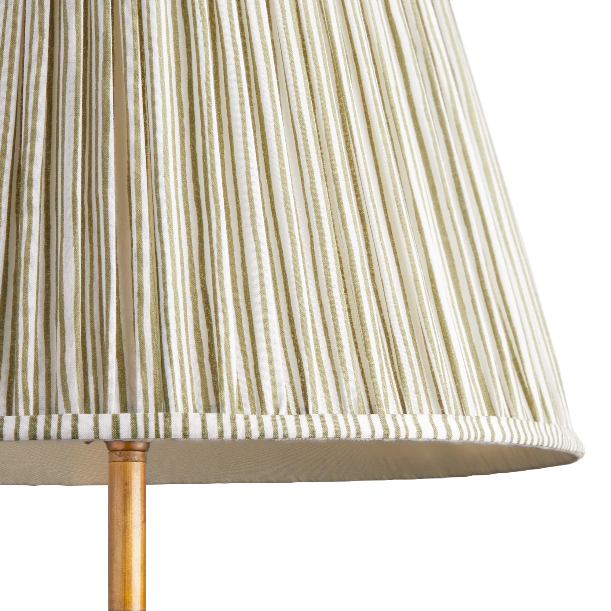 35cm straight empire shade in green candy stripe block printed cotton - Image 2