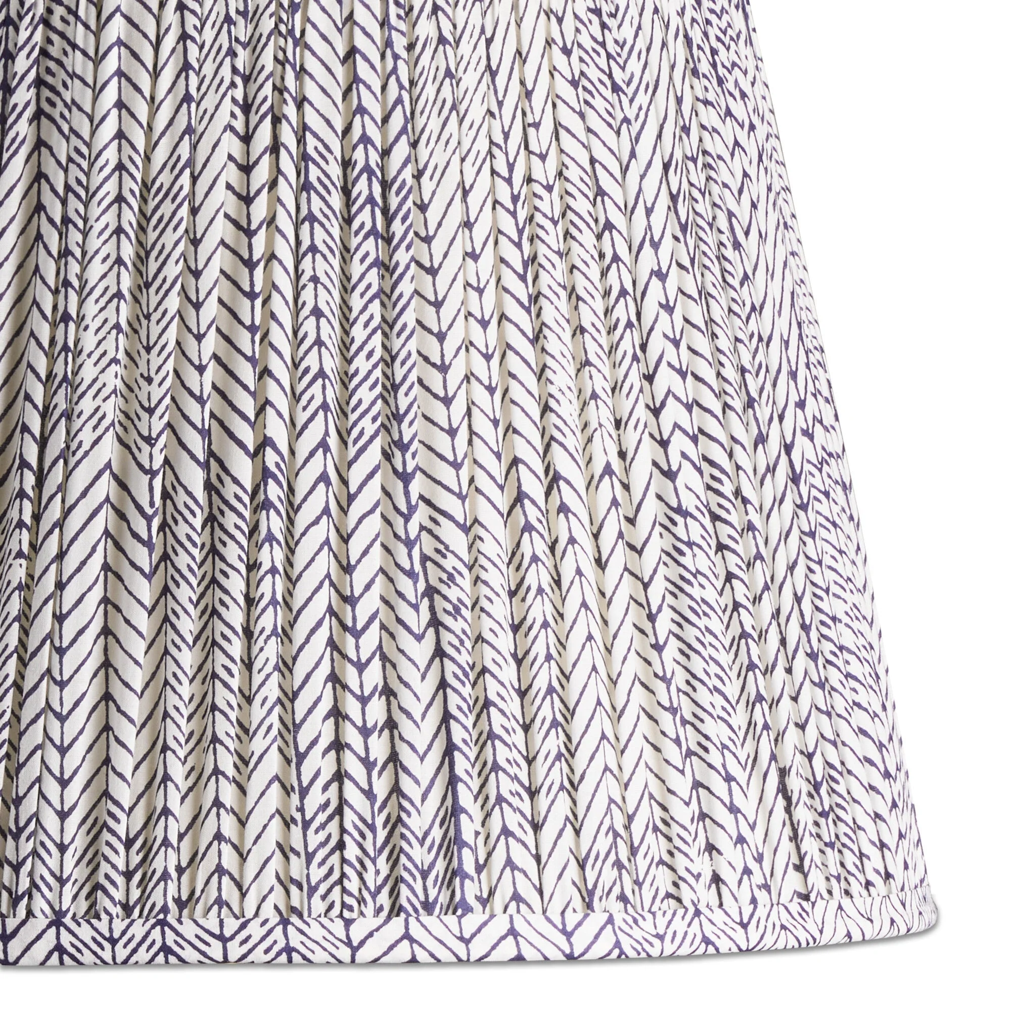 35cm straight empire shade in navy & white wonky chev block printed cotton - Image 2