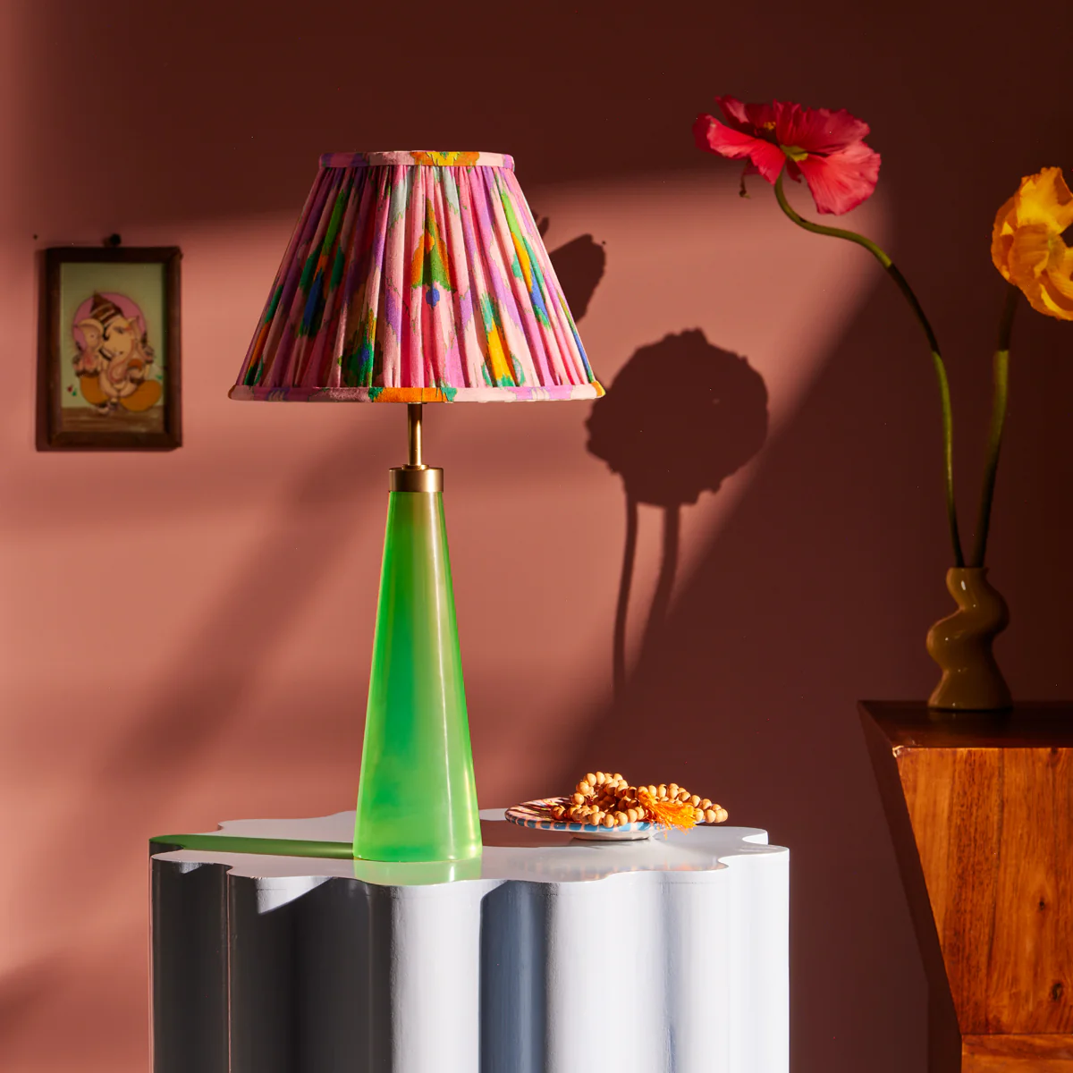 35cm straight empire shade in pink mala ikat by Matthew Williamson - Image 5