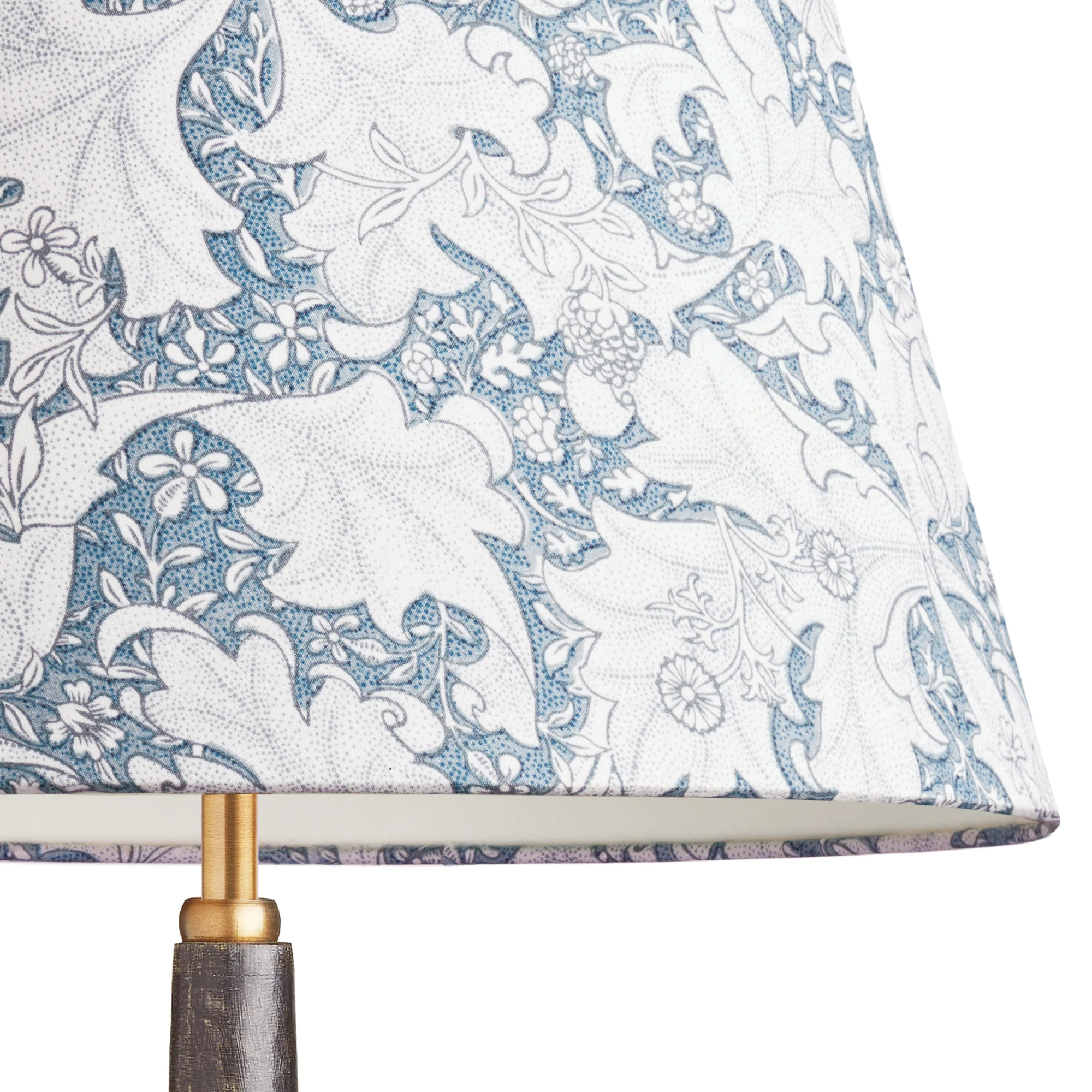 35cm straight empire shade in slate blue Wallflower printed cotton by Morris & Co. - Image 2