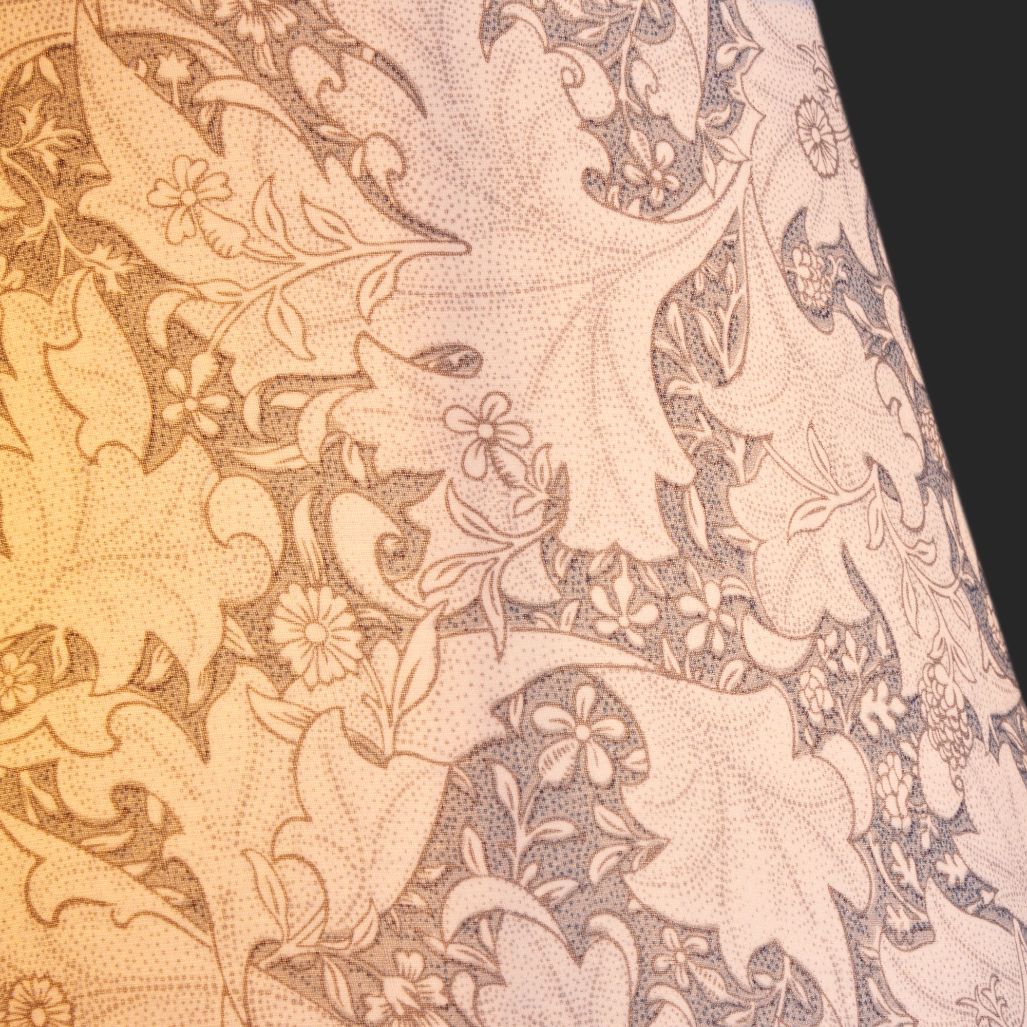 35cm straight empire shade in slate blue Wallflower printed cotton by Morris & Co. - Image 3