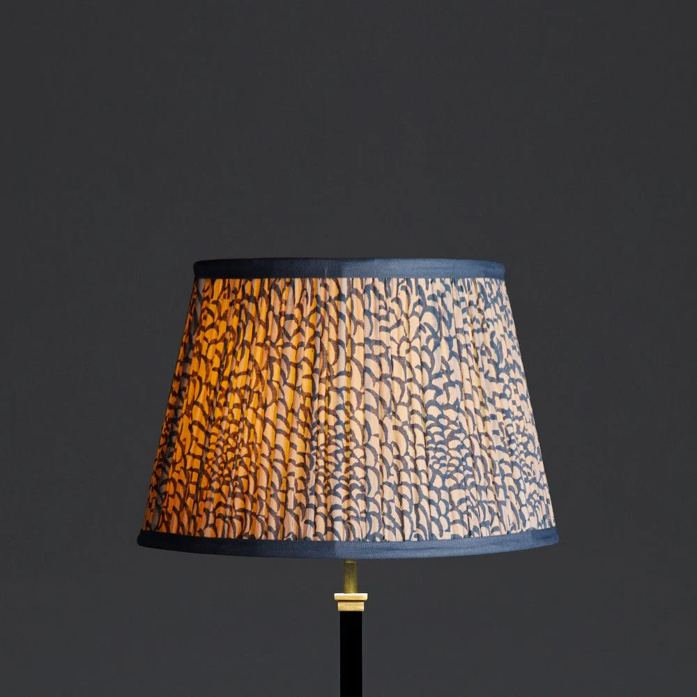 35cm straight empire shade in Turkish blue fish scales with blue tape - Image 6
