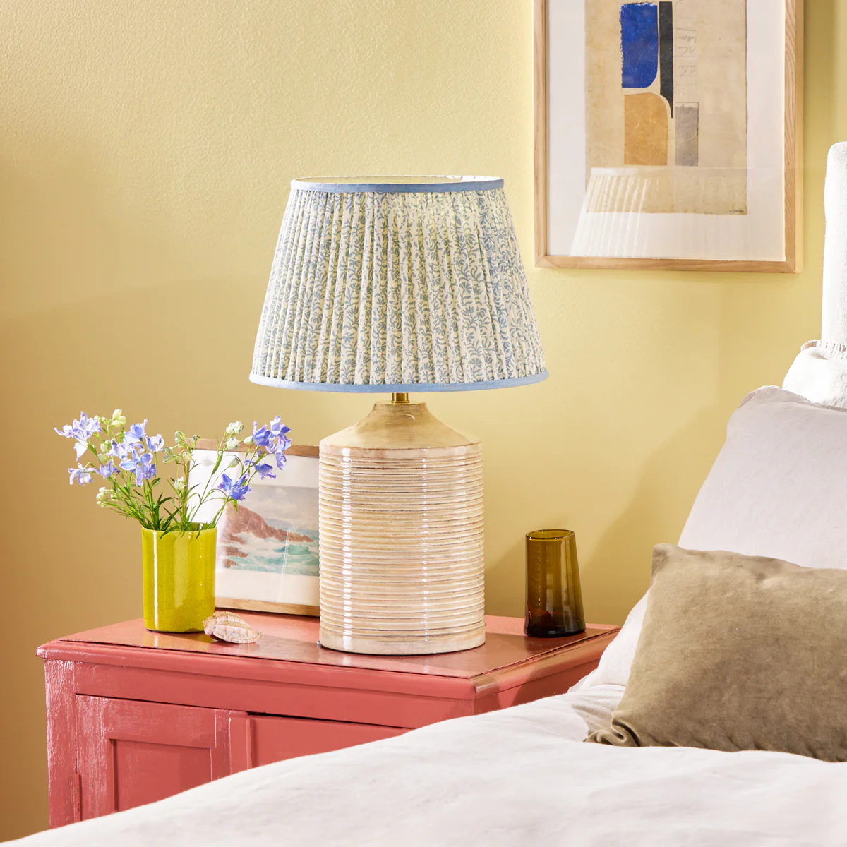 35cm Straight empire shade in wavelet 'posy' linen by Ellen Merchant - Image 3